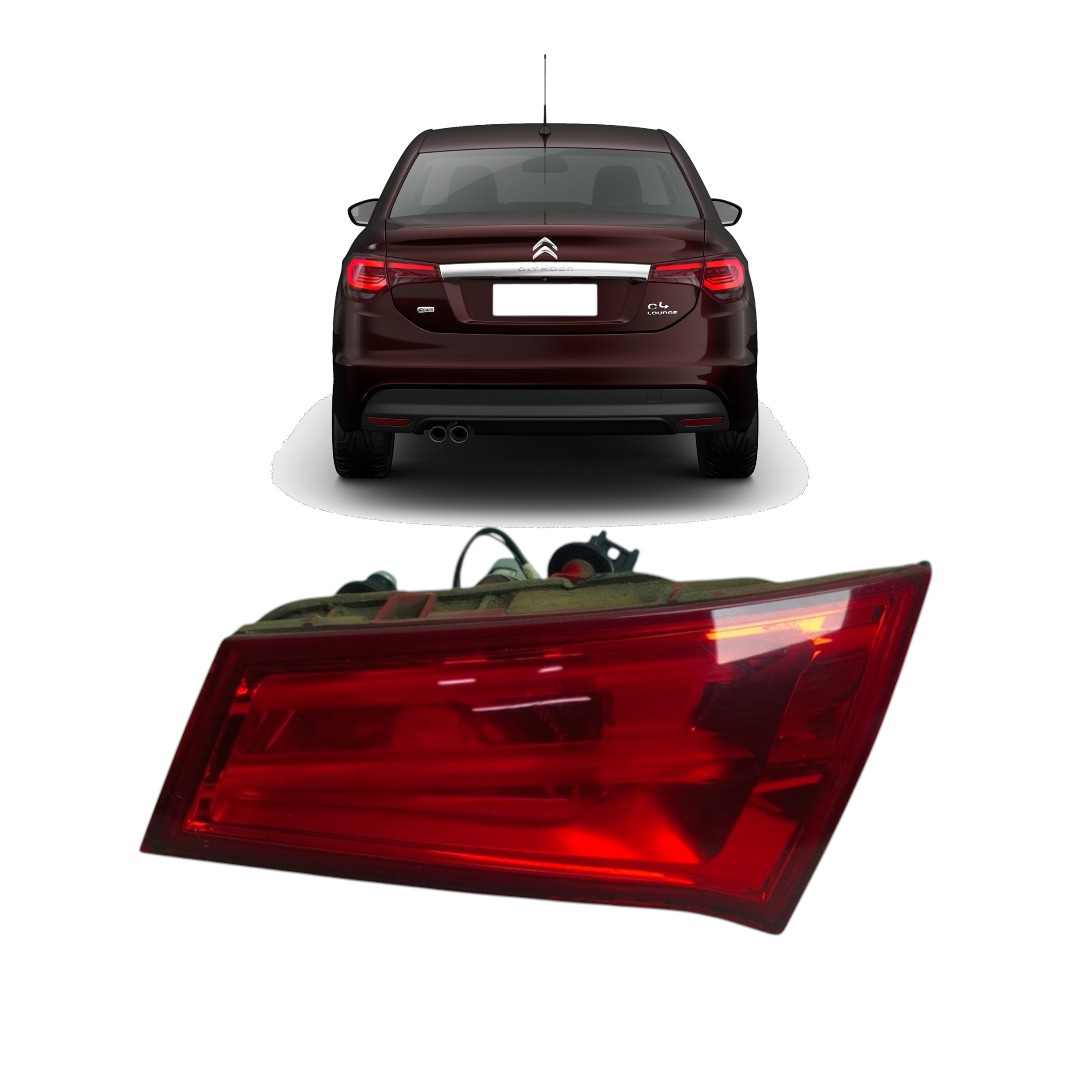 Lanterna Tampa Direita Citroen C4 Lounge 2014 2018 Direito/passageiro Vermelha