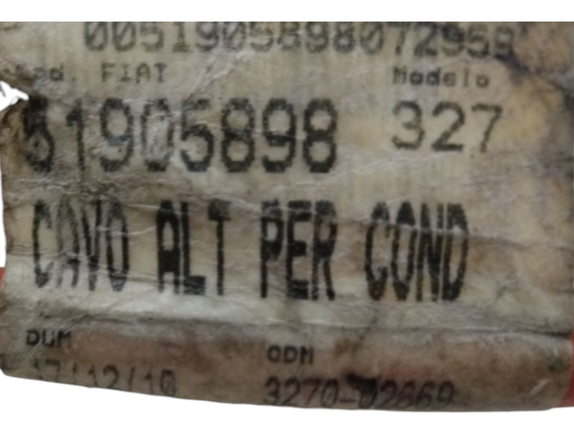 Cabo Alimentação Positivo Bateria Motor Partida Fiat 5