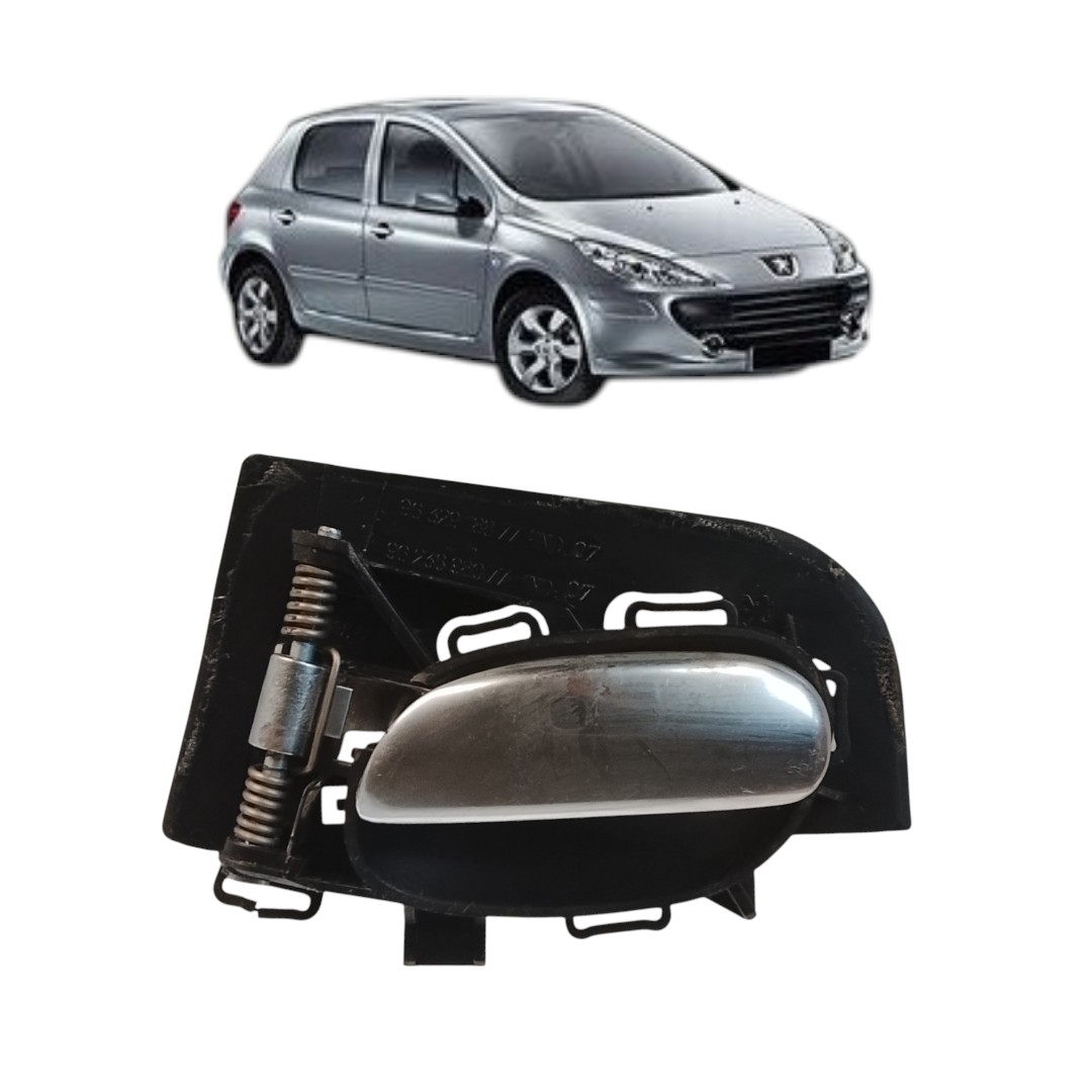 Maçaneta Interna Dianteiro Direito Peugeot 207 2004 2013 Cromado Dianteira
