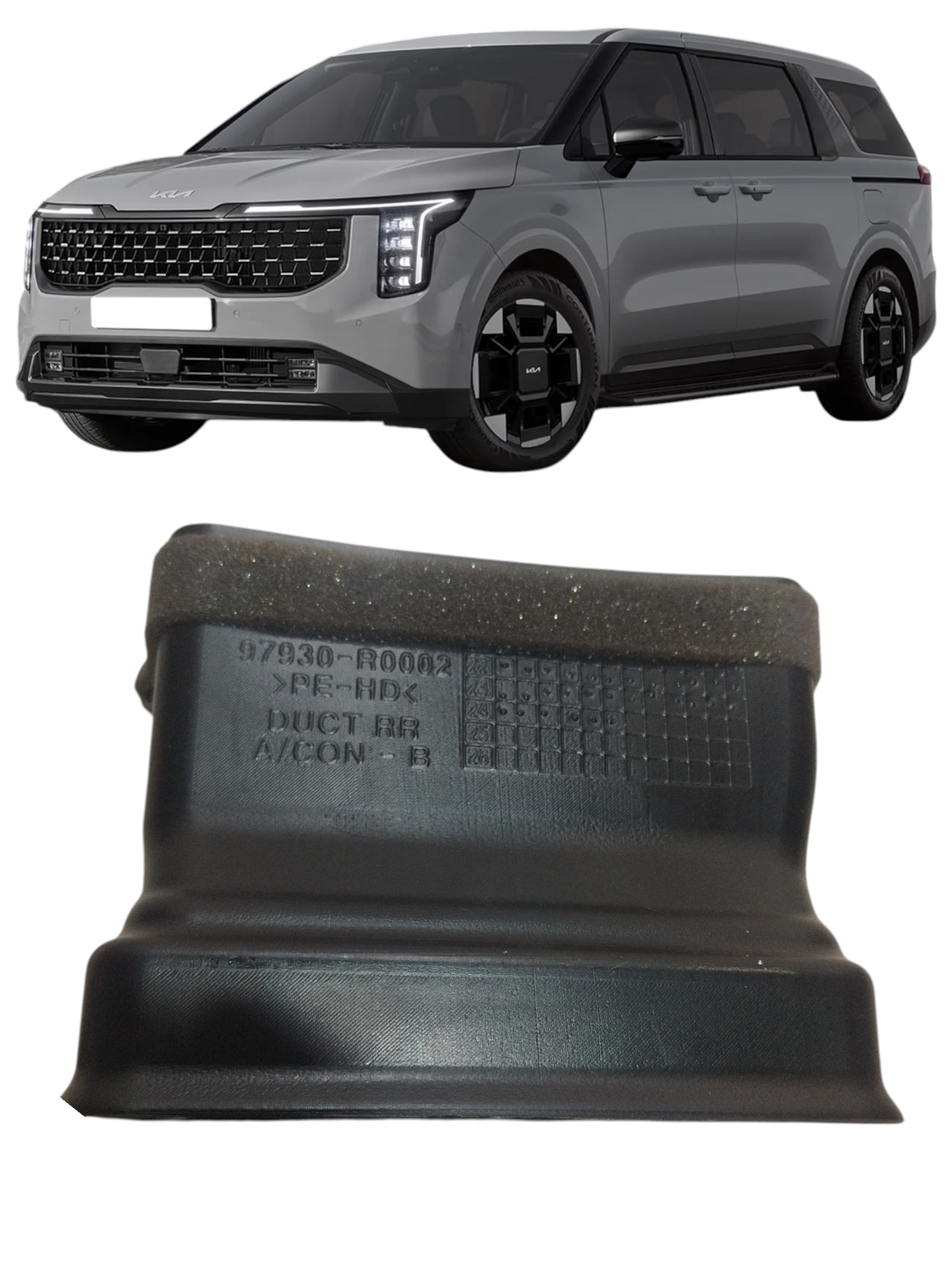 Duto adaptador ar sistema ventilaçao Kia Carnival 2024 2025