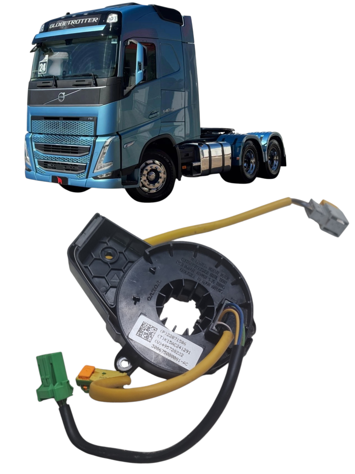 Bobina de contato do volante Volvo FH 540 ano 2024 22071586