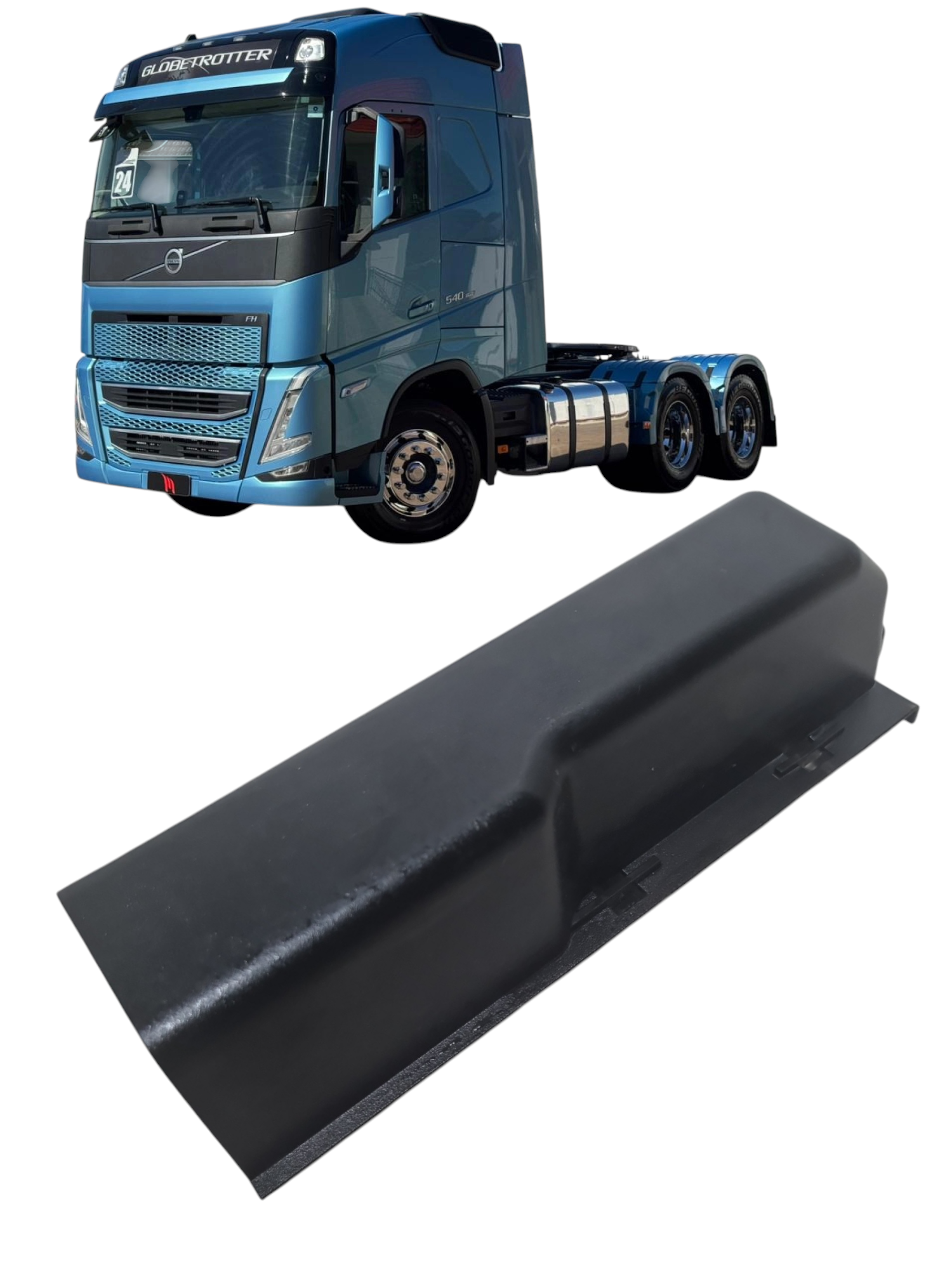 Tampa fixaçao chicote chassi Volvo FH 540 2024 Com Detalhes