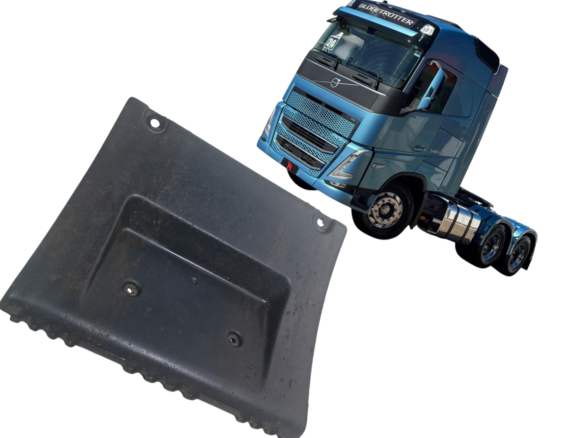 Protetor interno paralama Volvo FH 540 ano 2024 com detalhes