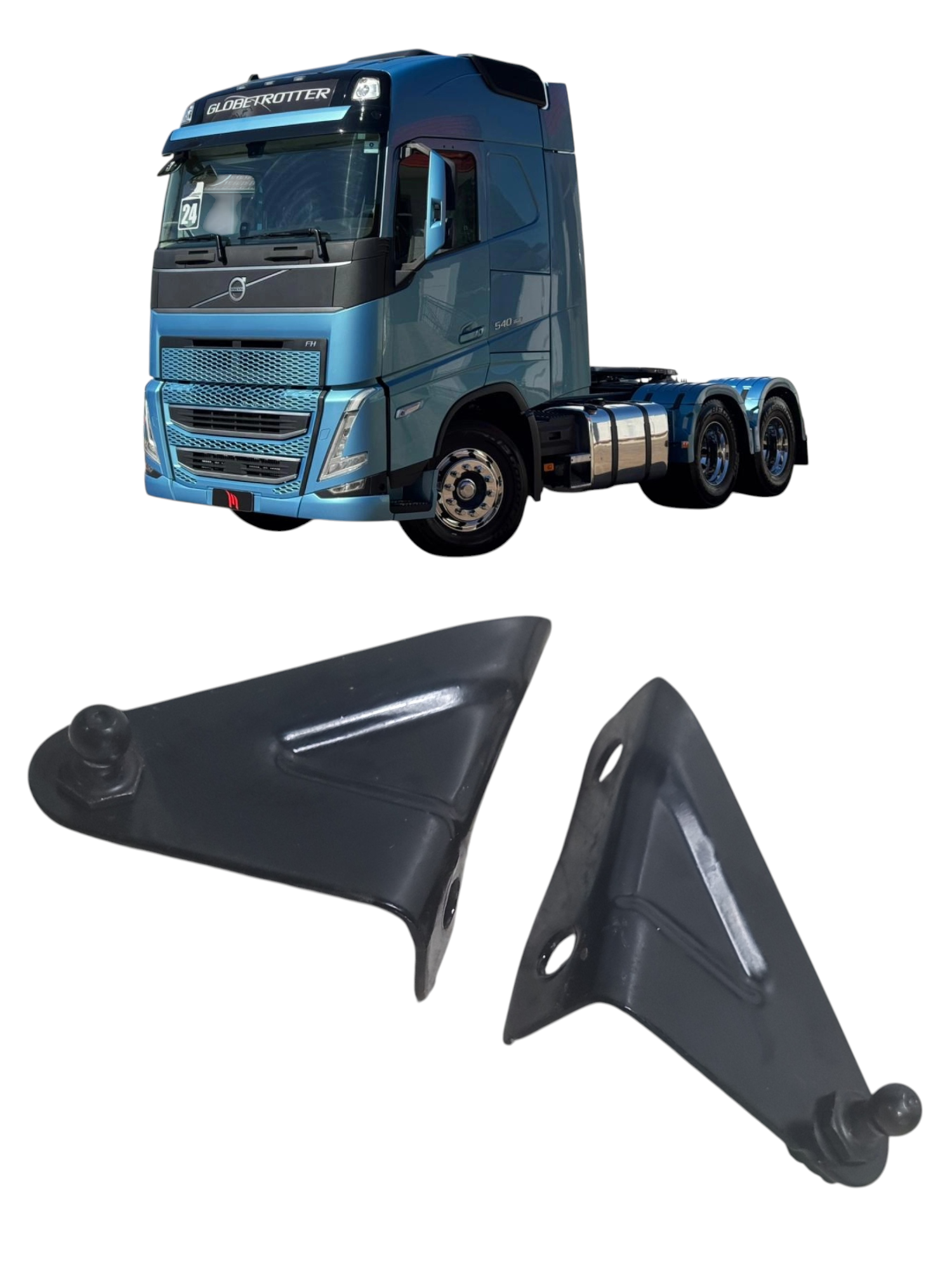 Par suporte amortecedor a gas Volvo FH540 2024 com detalhes