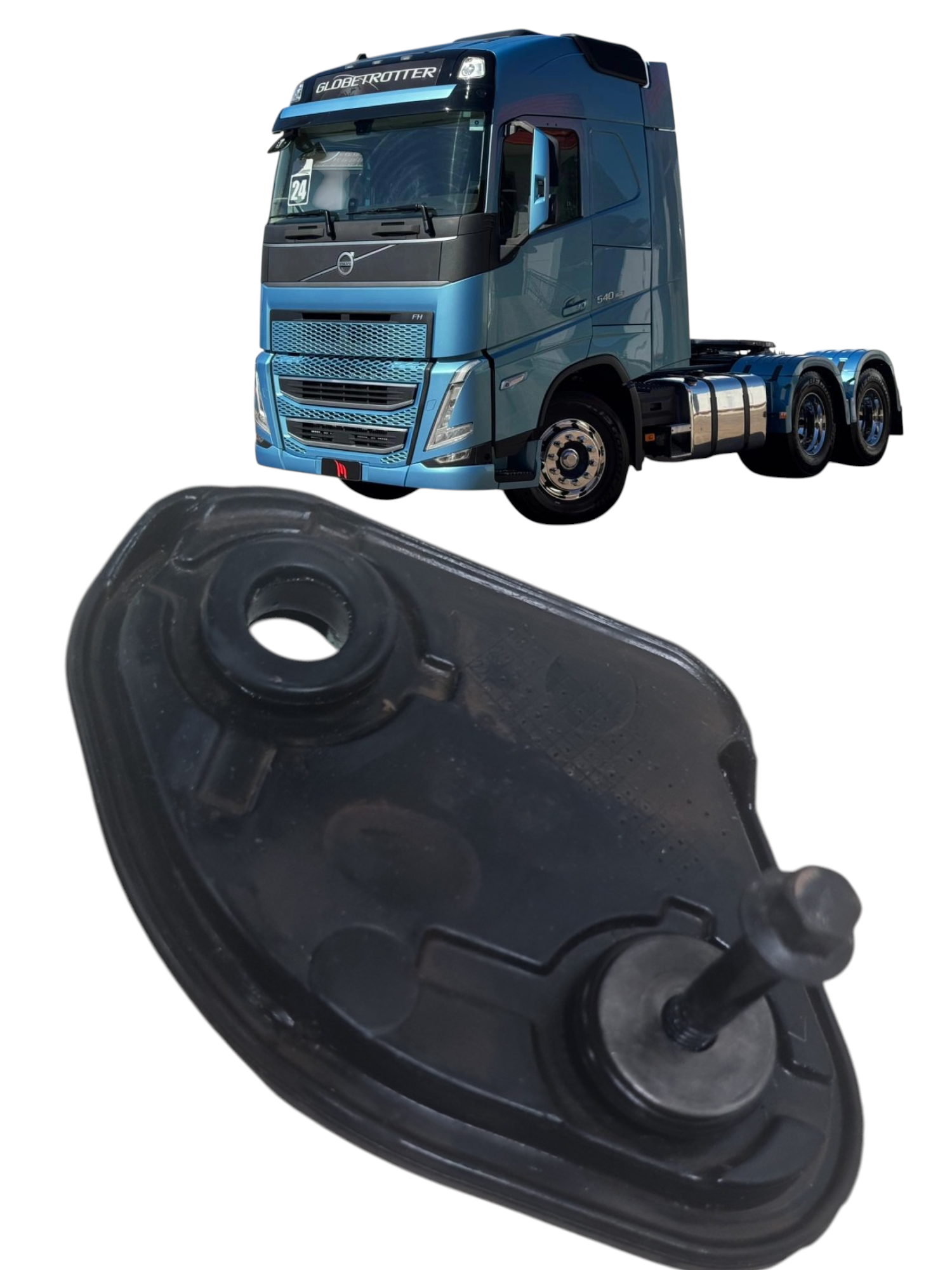 Borracha fixadora suporte parasol Volvo FH540 2024  detalhe