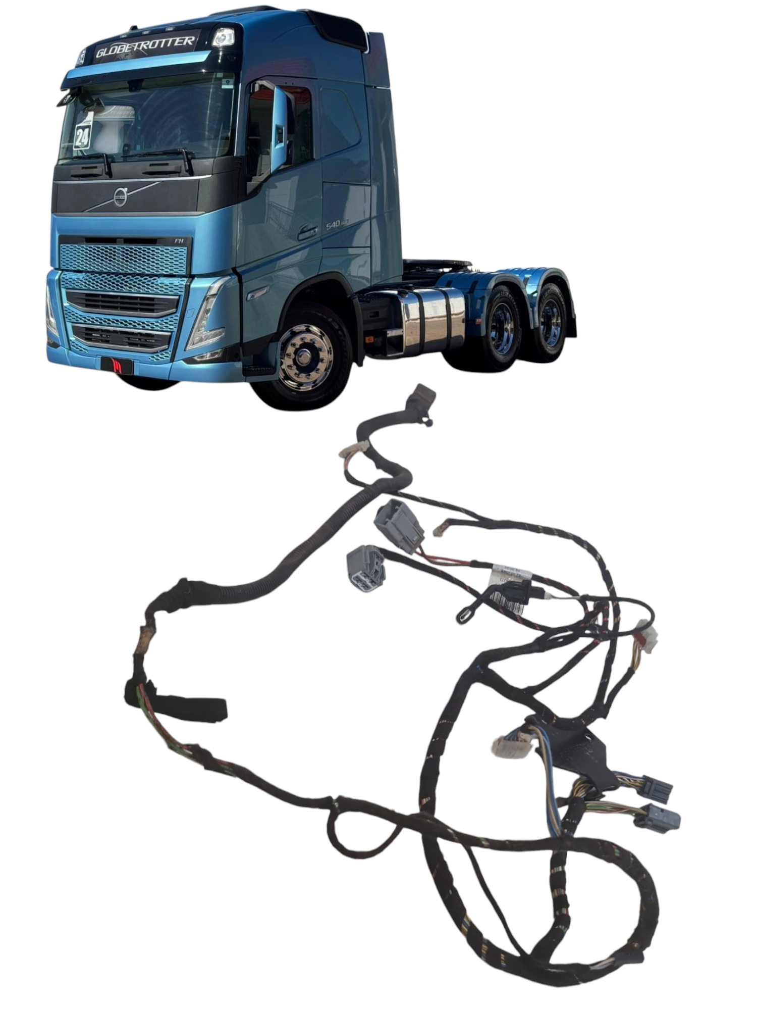 Chicote comando ar condicionado Volvo FH540 2024 com detalhe