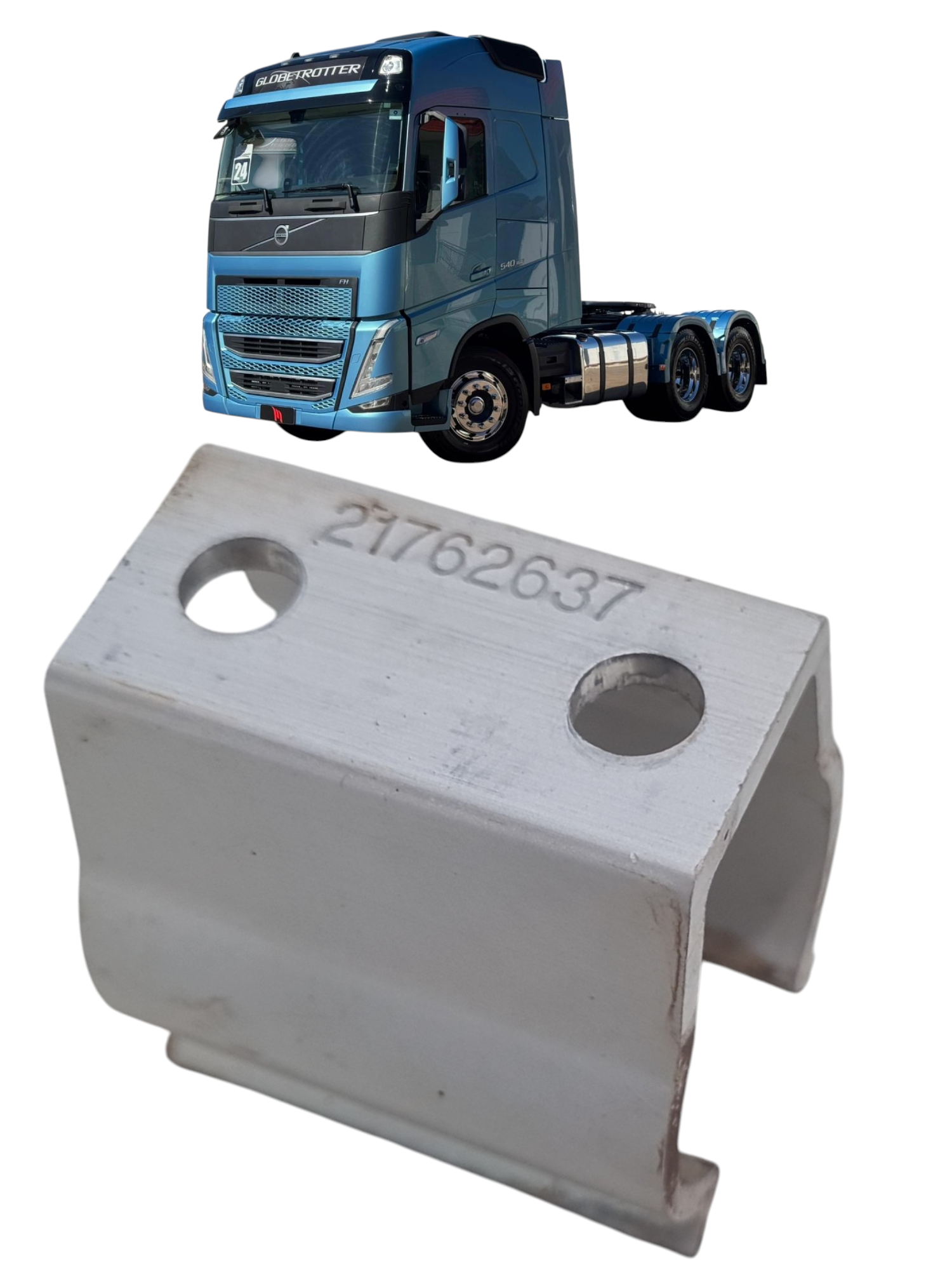 Suporte braçadeira fixaçao mangueira espiral Volvo F540 2024