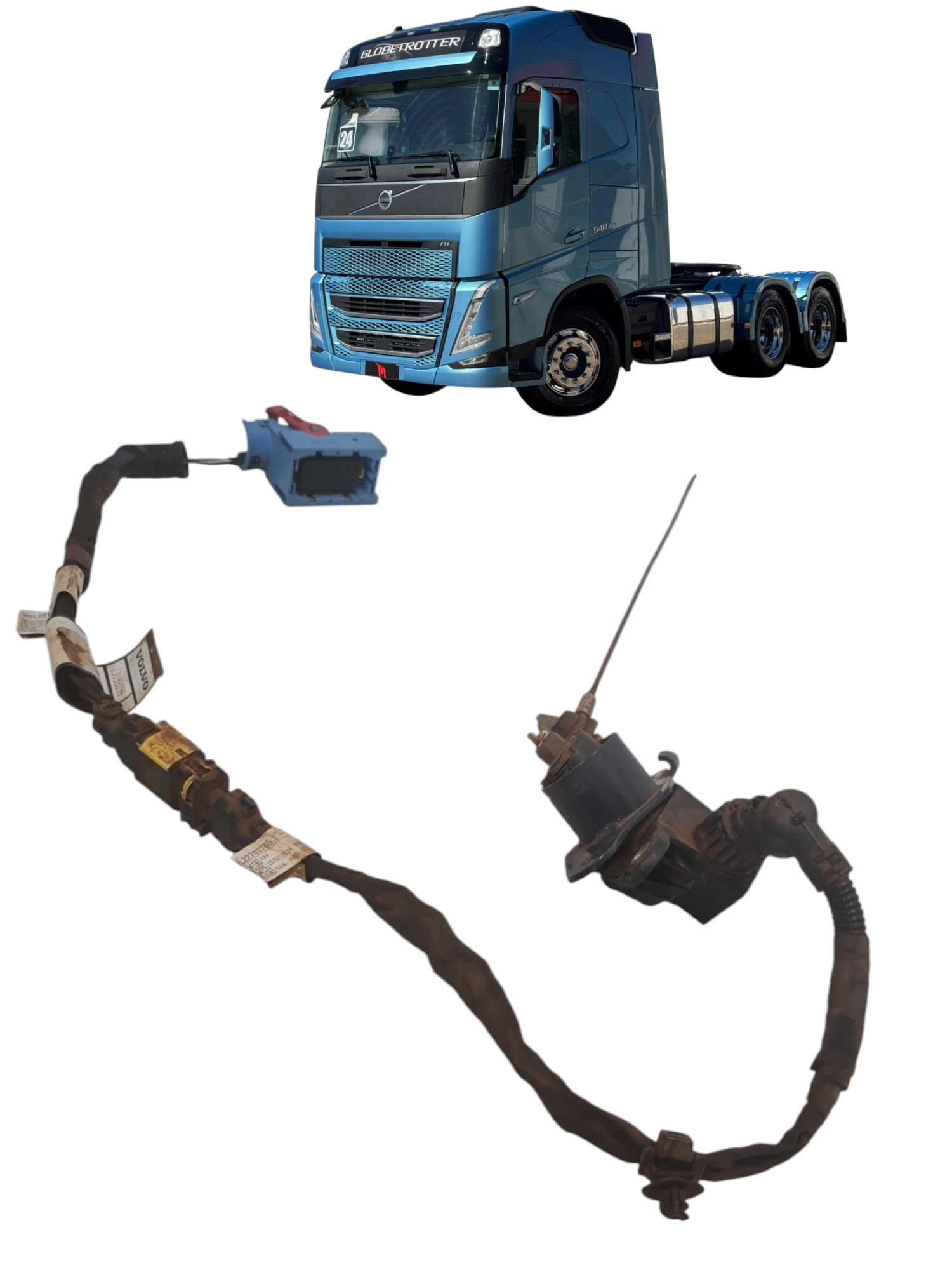 Chicote eletrico de nivel suspensao ar tras Volvo fh540 2024