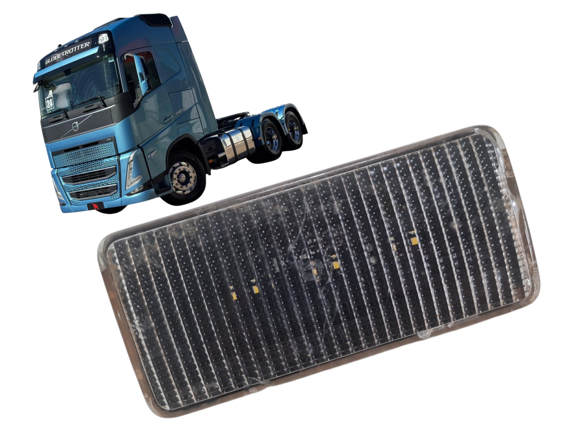 Lanterna Led iluminaçao degrau Volvo Fh540 2024 com detalhes