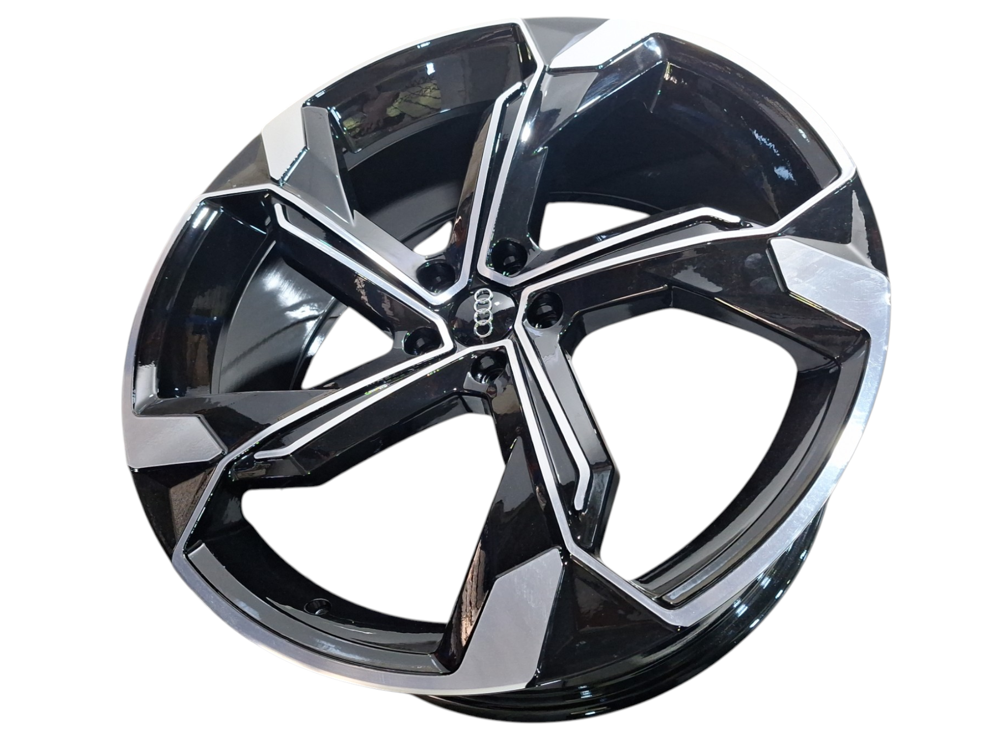 Roda Aro 22 Audi Sq8 2024 Preta Diamantada 5×112 com detalhe