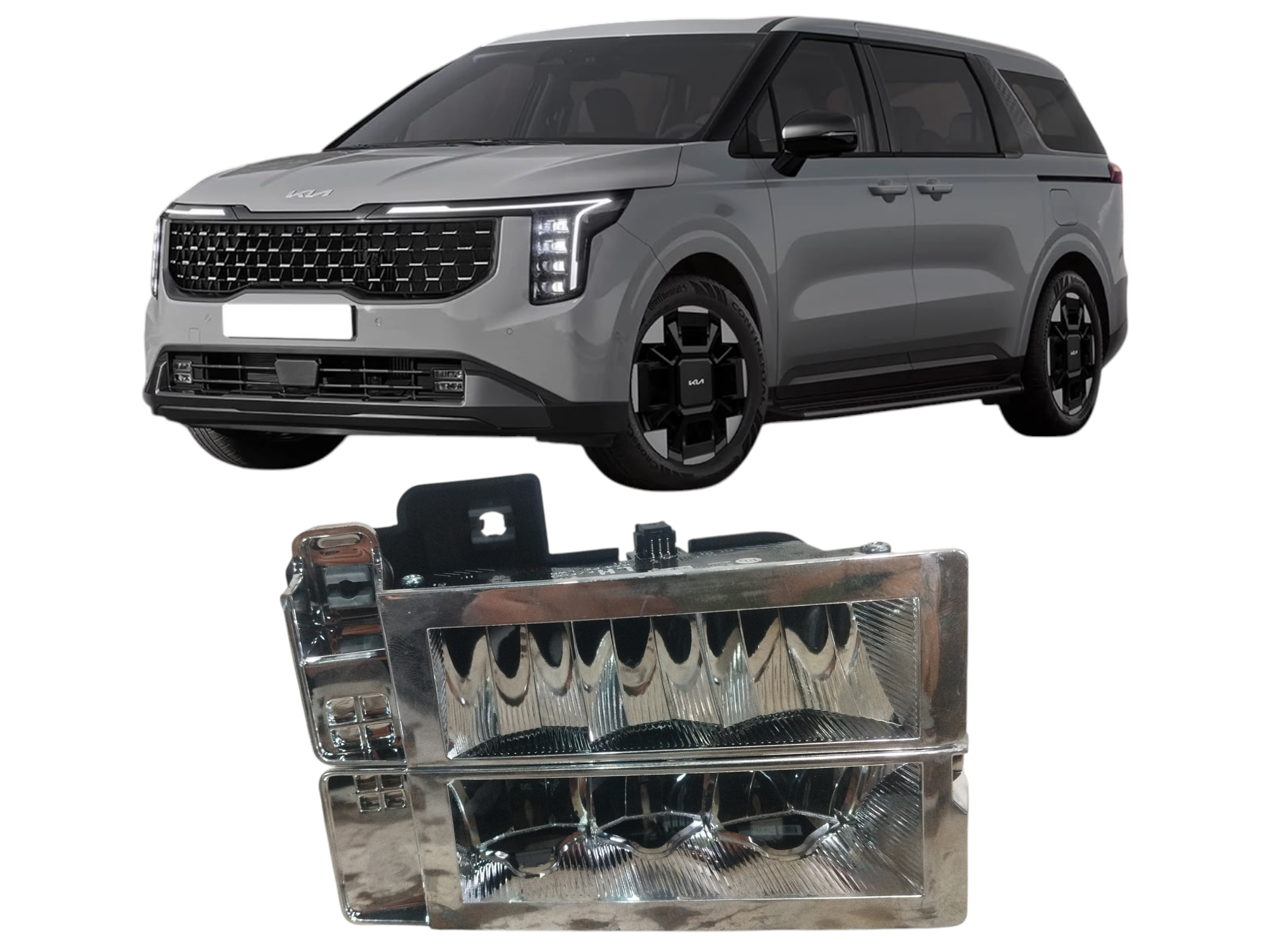 Modulo refletor cromado led diant dir Kia Carnival 2024 2025