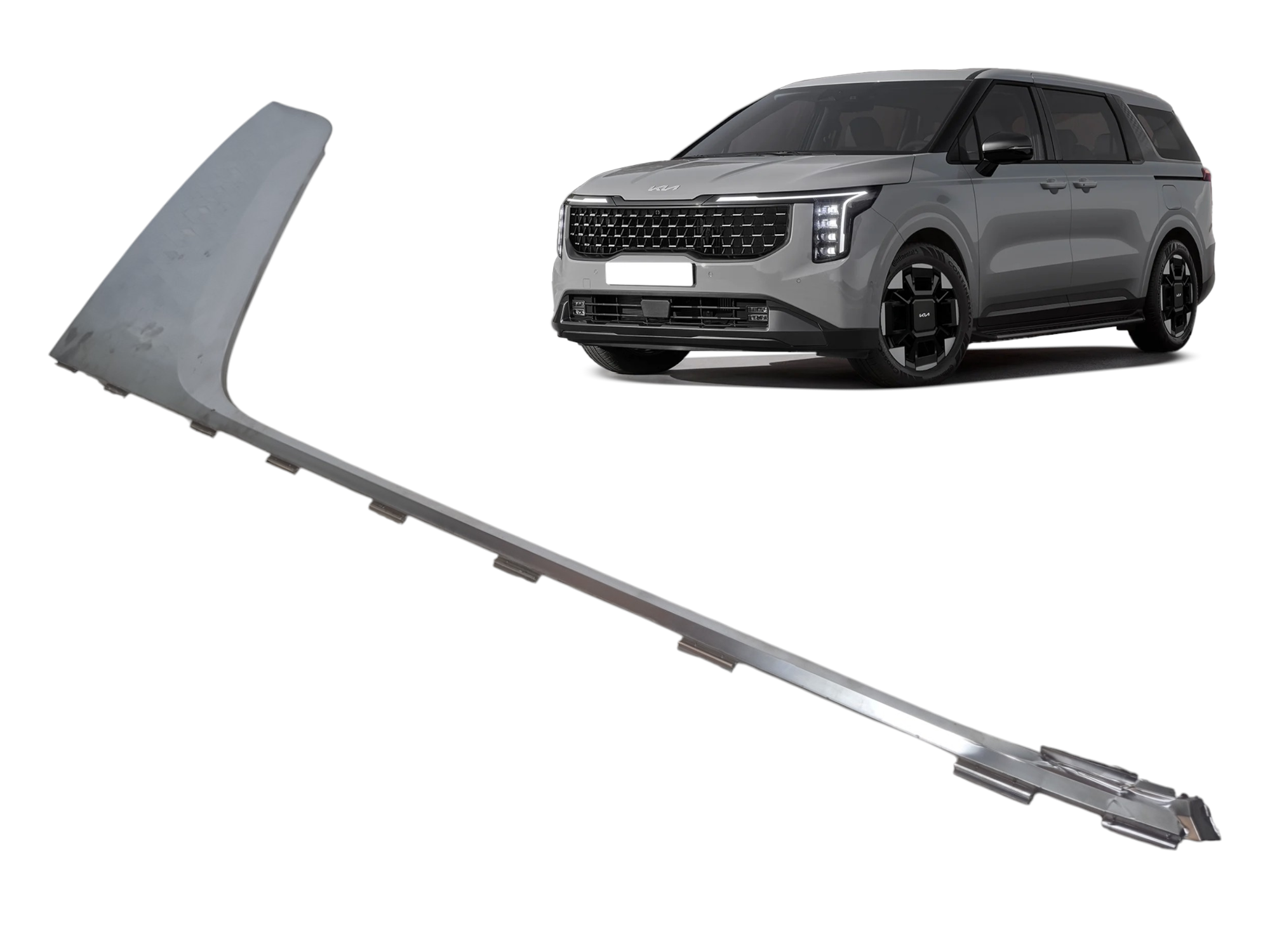 Moldura externa coluna C Kia Carnival EX 2025 com detalhes