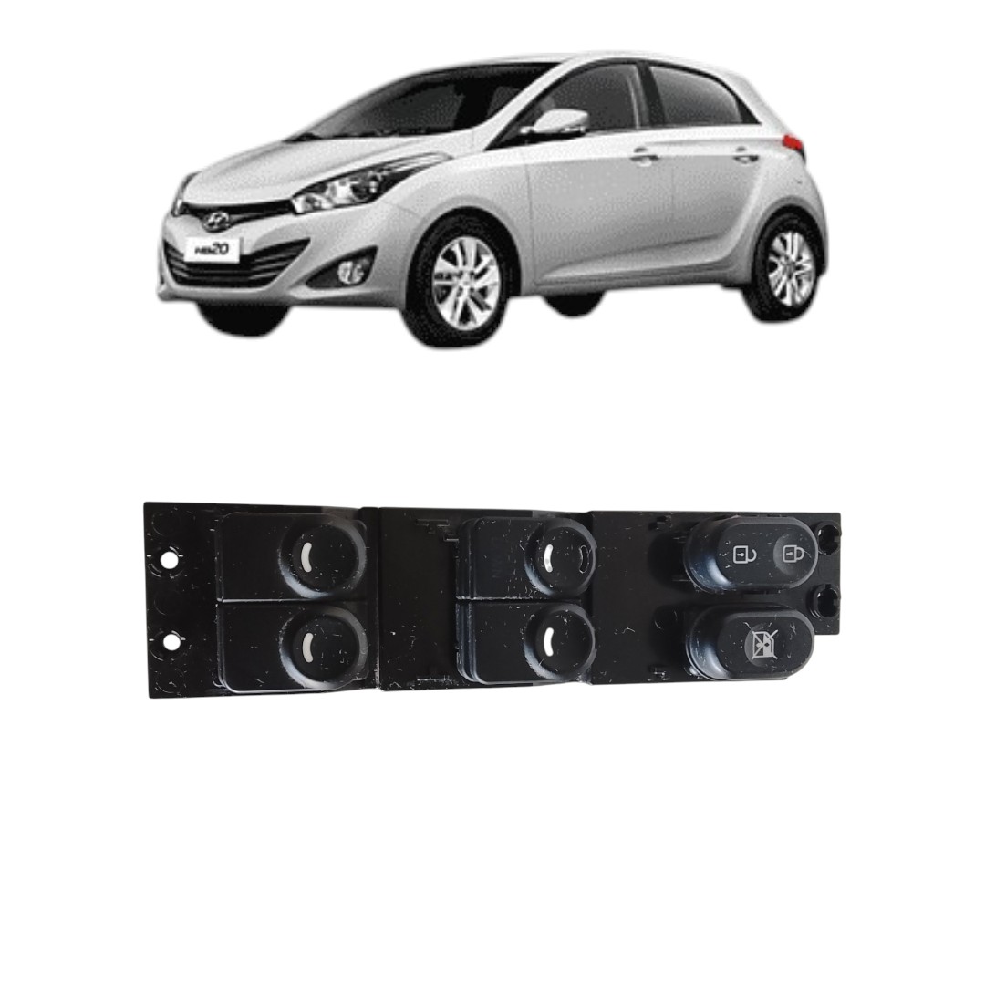 botão vidro elétrico dianteiro esquerdo Hyundai HB20 2012 2019