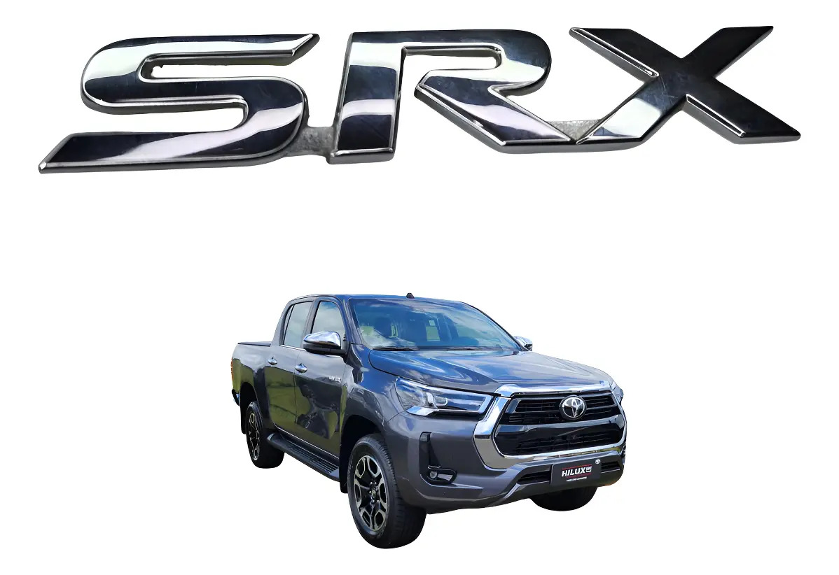 Emblema Prata Srx Hilux 2016 2023 Original Toyota