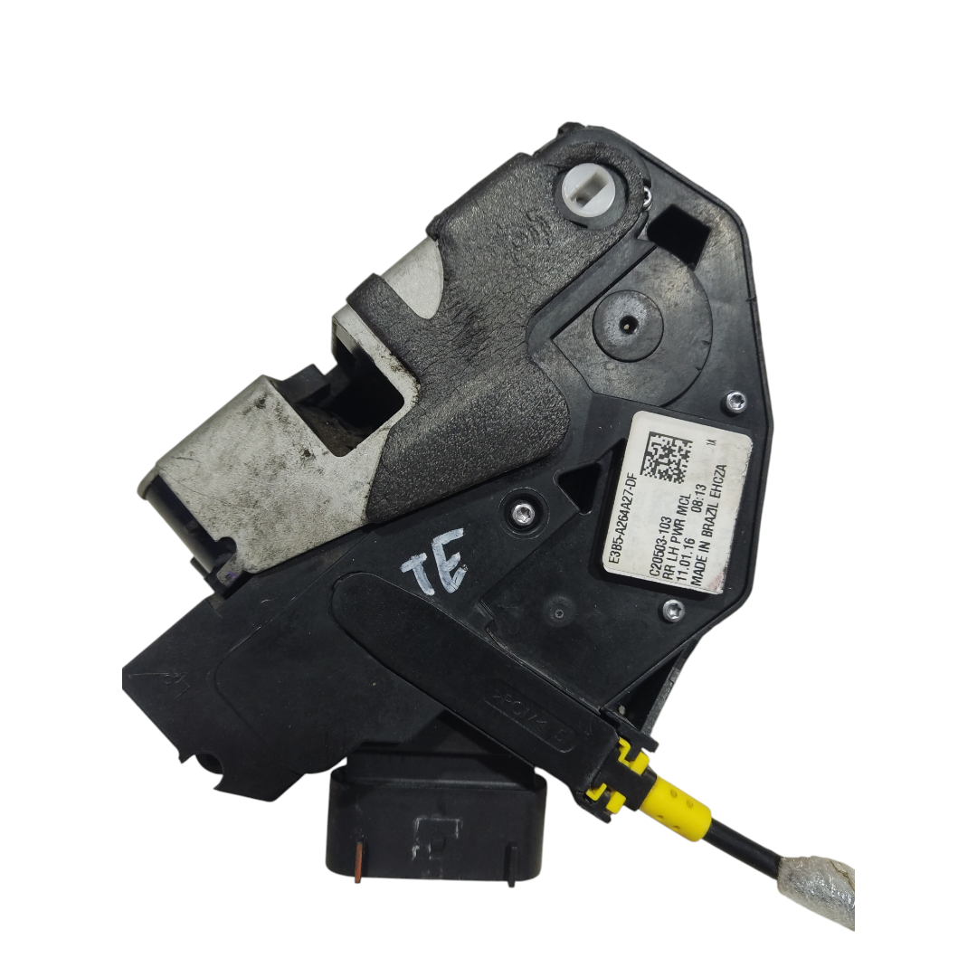 fechadura elétrica da porta traseira esquerda lado do motorista original da linha Ford.Ela é identificada pelo código de engenharia E3B5-A264A27-DF