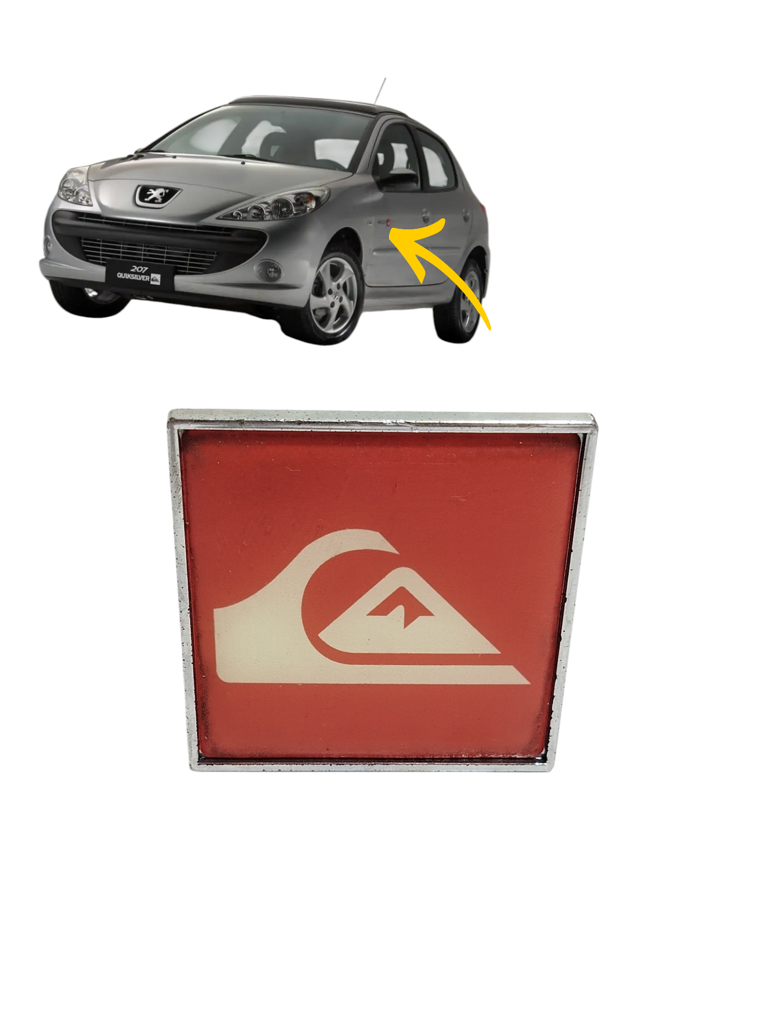 Emblema Quiksilver Peugeot 207 Vermelho