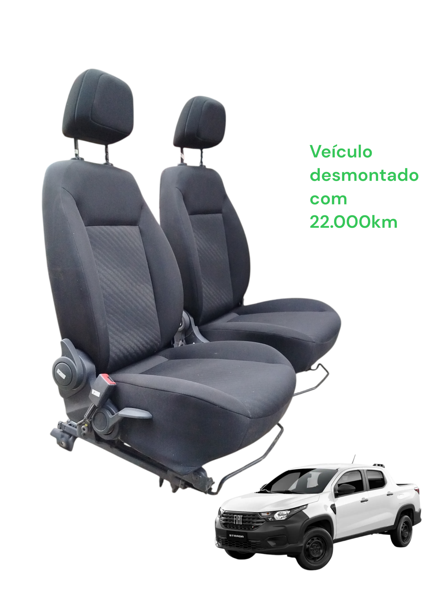 Par Banco Assento Fiat Strada End 2021 A 2026 Preto