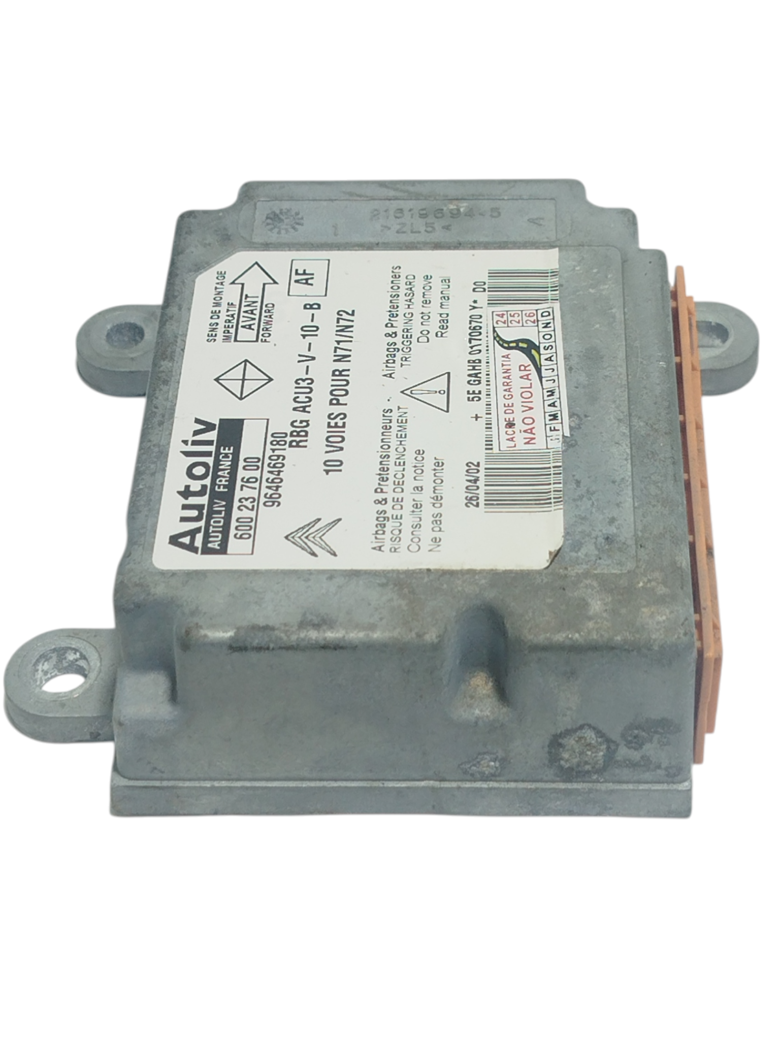 Módulo Airbag Citroen Xsara Glx 1.6 2002 9646469180 7