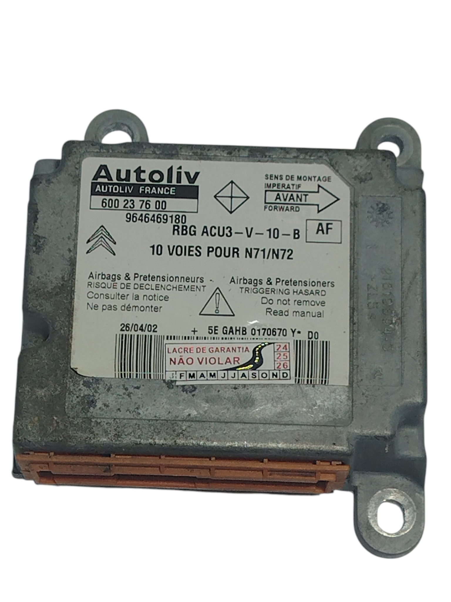 Módulo Airbag Citroen Xsara Glx 1.6 2002 9646469180