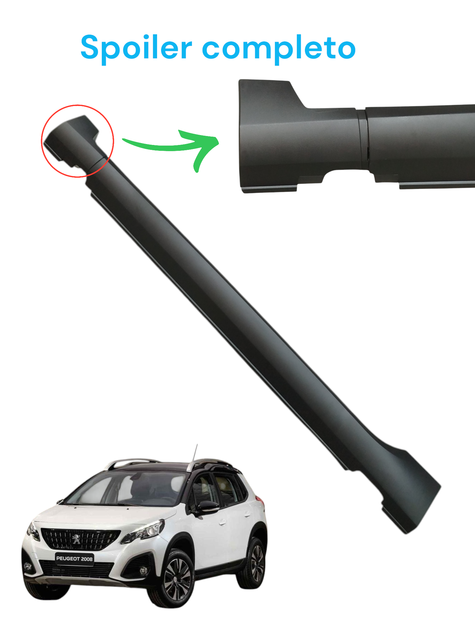 Spoiler Lateral Esquerdo Peugeot 2008 9807938877