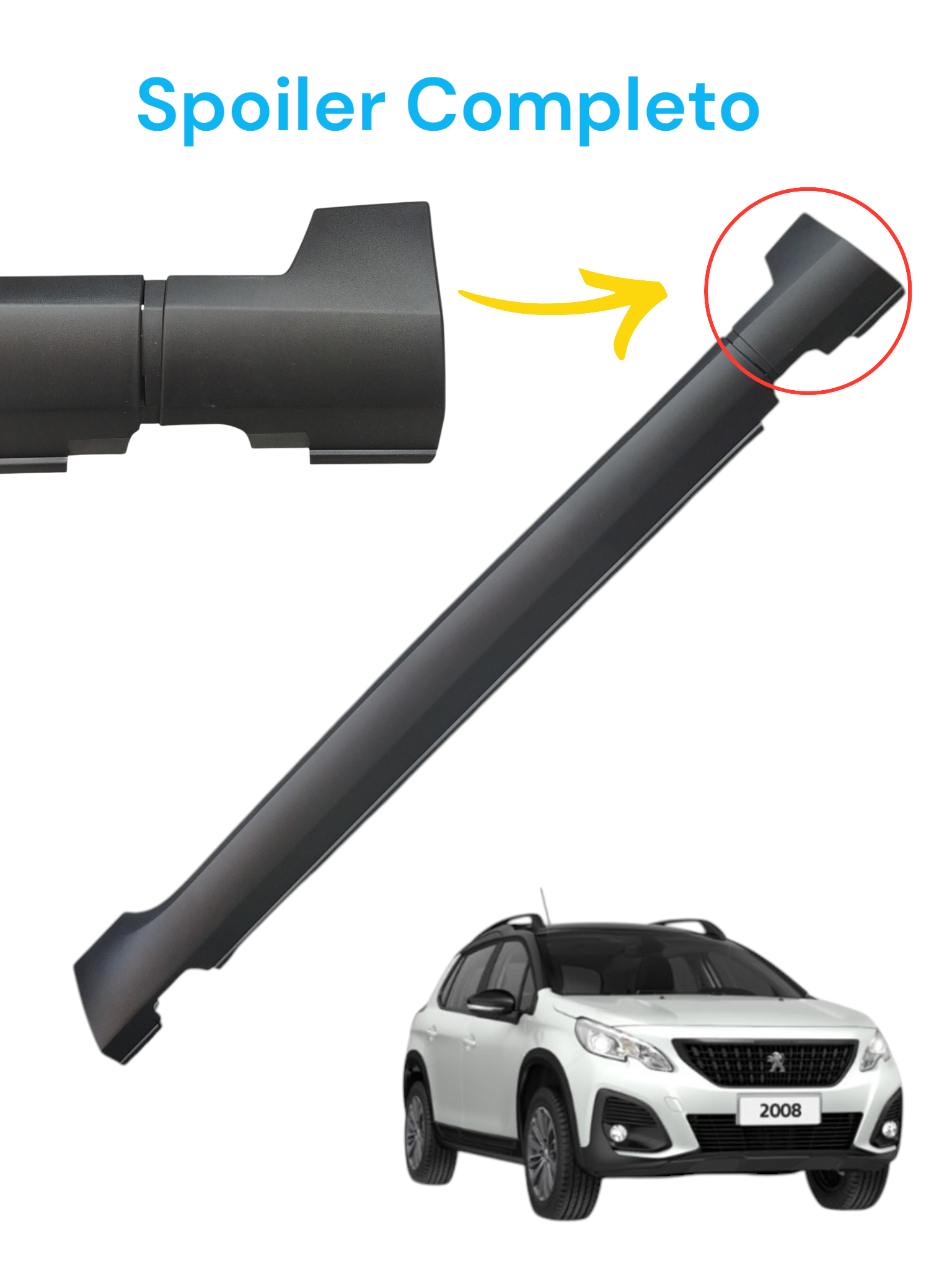 Spoiler Lateral Direita Peugeot 2008 9807938777 Preto