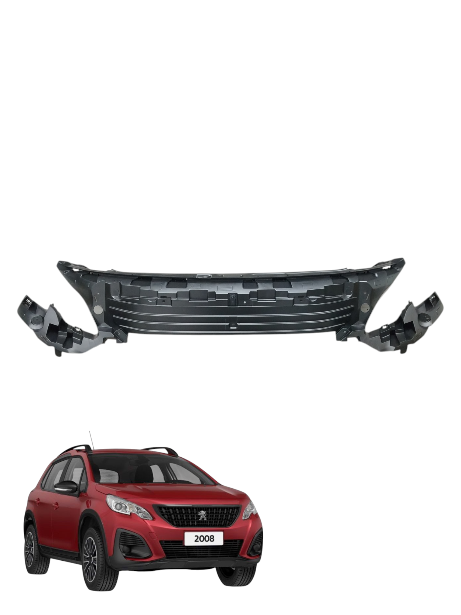 Grade Superior Parachoque Dianteiro Peugeot 2008 9829227577 Preto 1