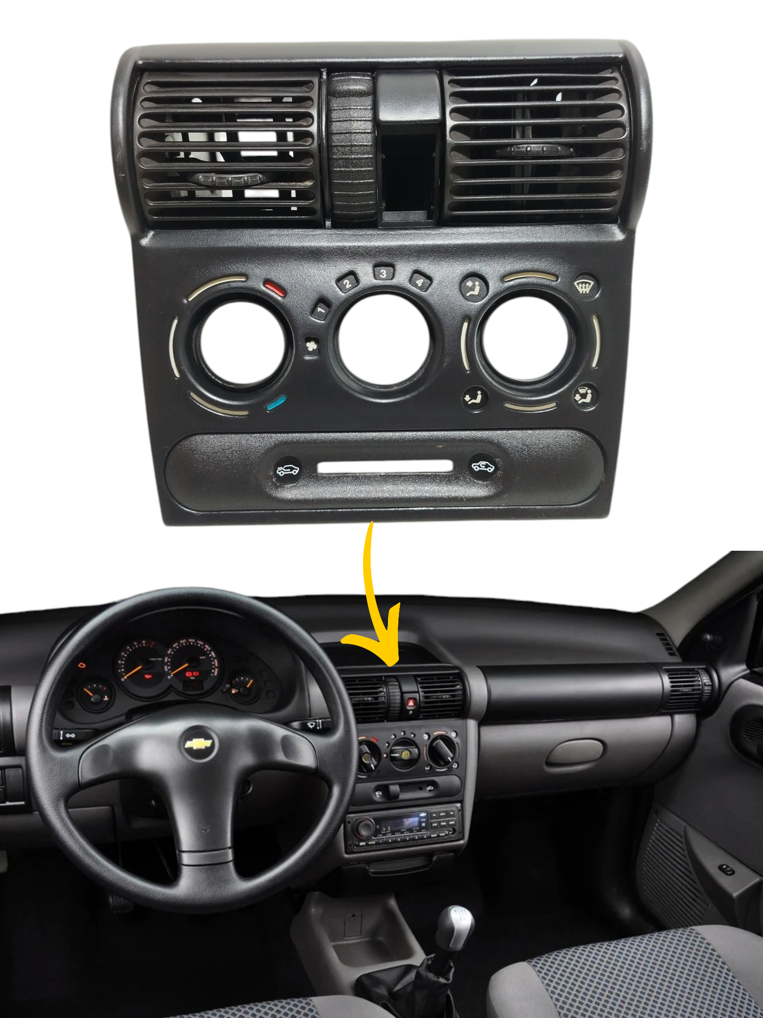 Moldura Difusor Comando Ar Condicionado Gm Corsa 2001 10