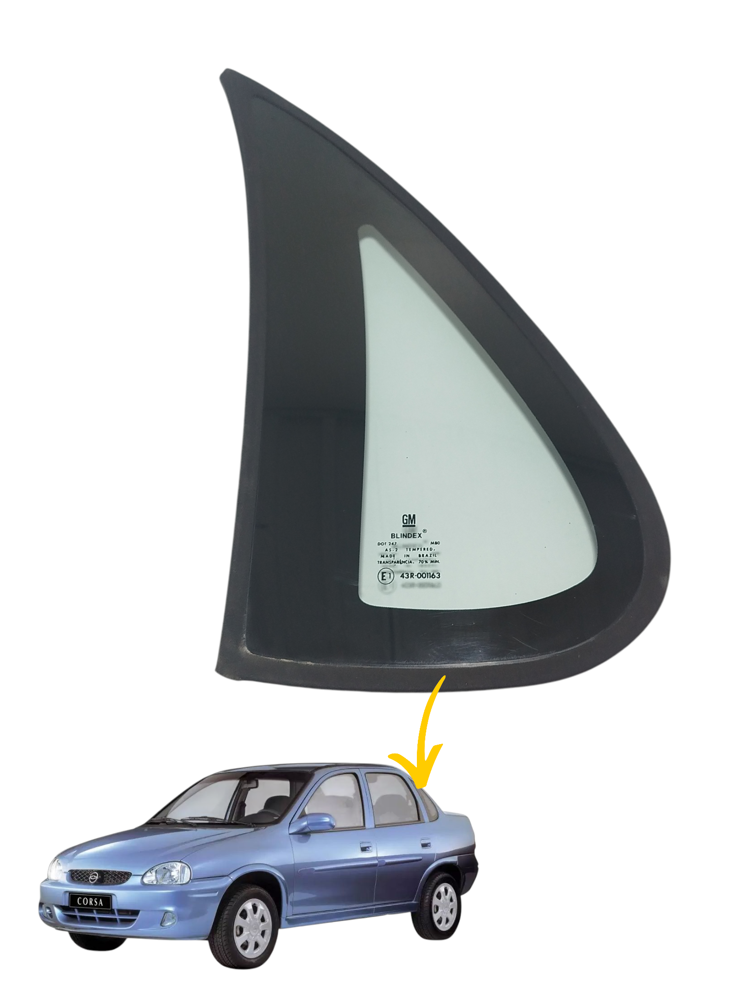 Vidr Fixo Porta Tras Esq Chevrolet Corsa 2001 E143r001163 8