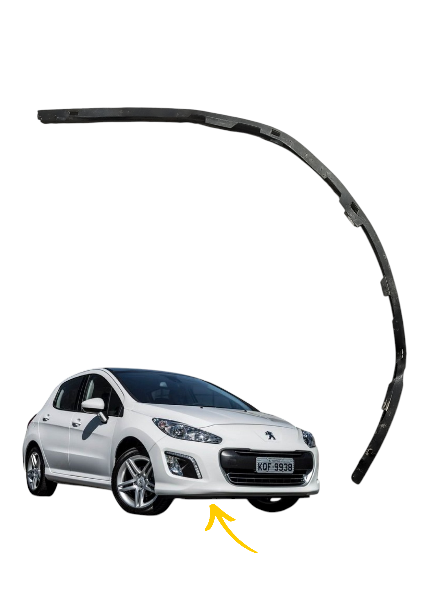 Bigode Parachoque Inf Diant Dir Peugeot 308 2012 9672699377