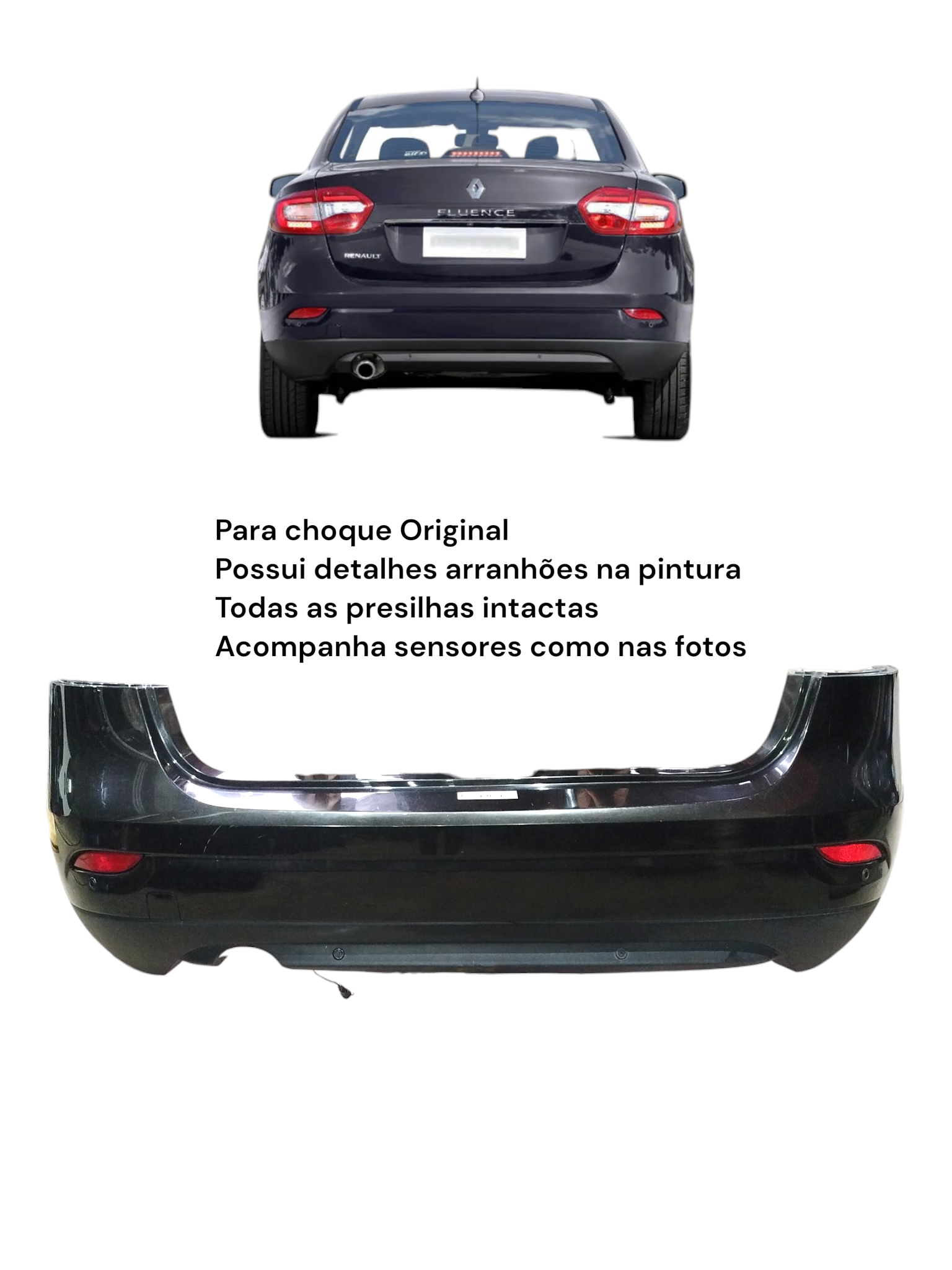 Parachoque Traseiro Renault Fluence 2011 850220041R Original