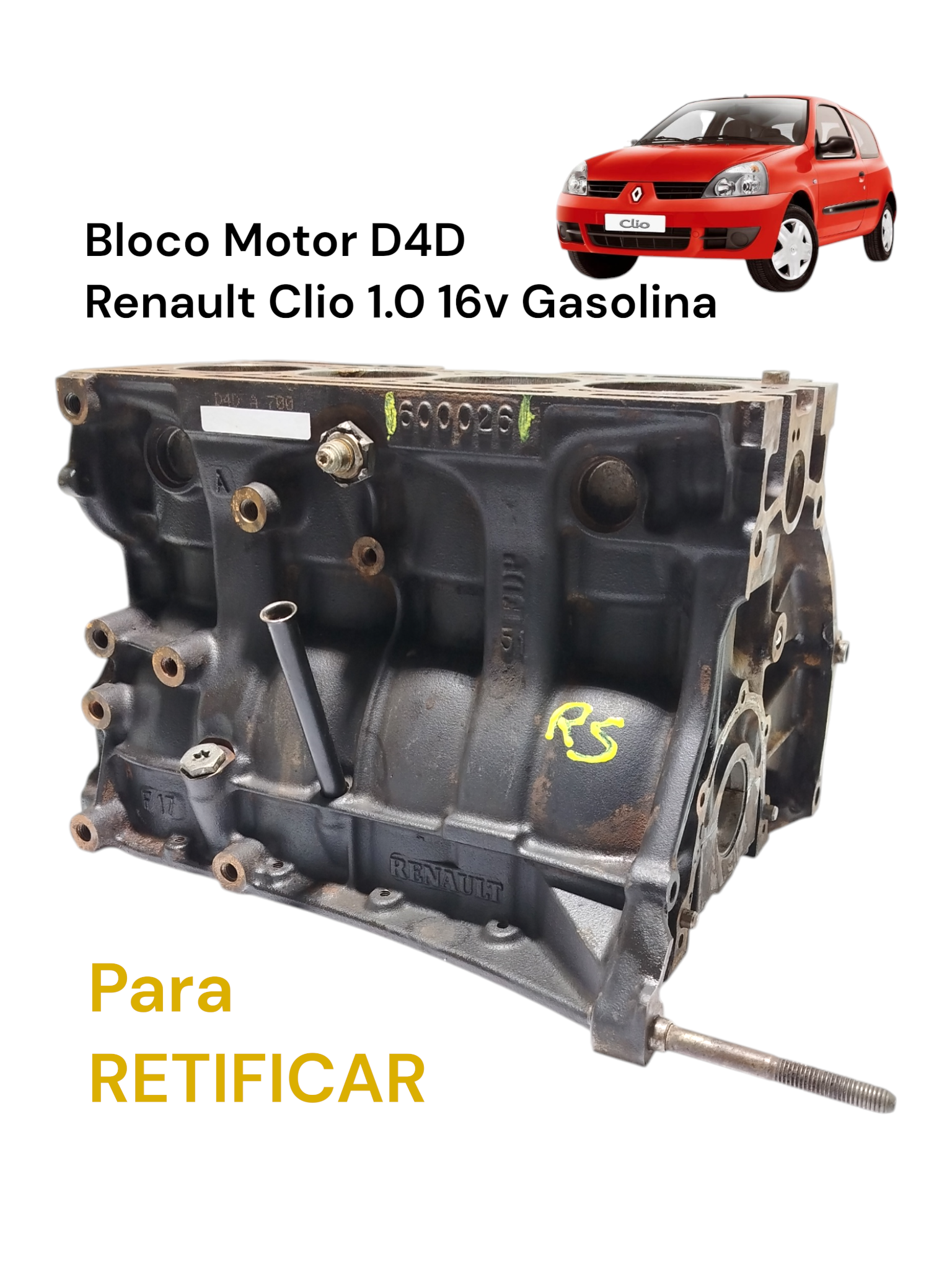 Bloco Motor D4D Renault Clio 1.0 16v Gasolina 2002 600026