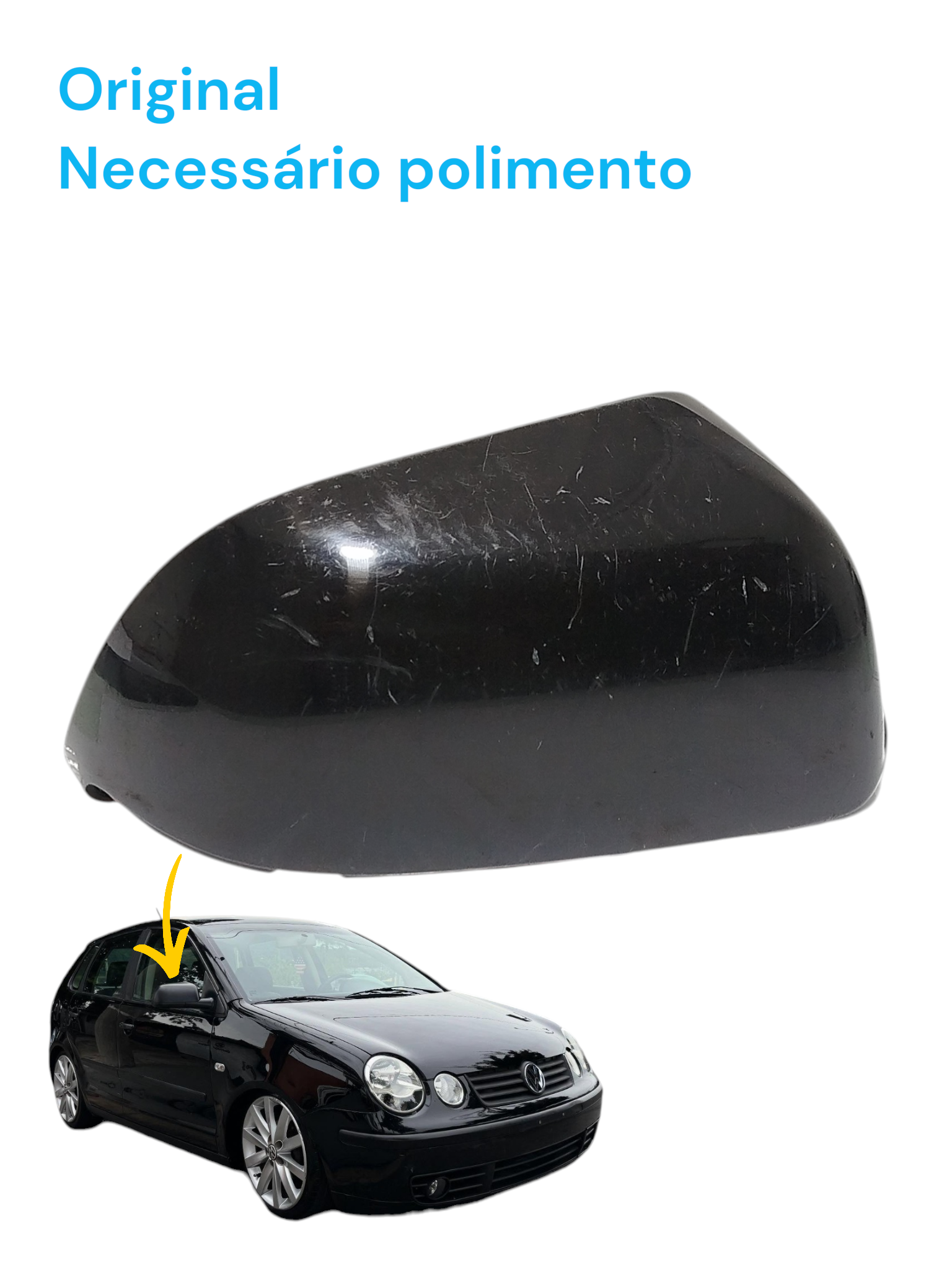 Capa Retrovisor Direito Passageiro VW Polo 2004 Original 837274