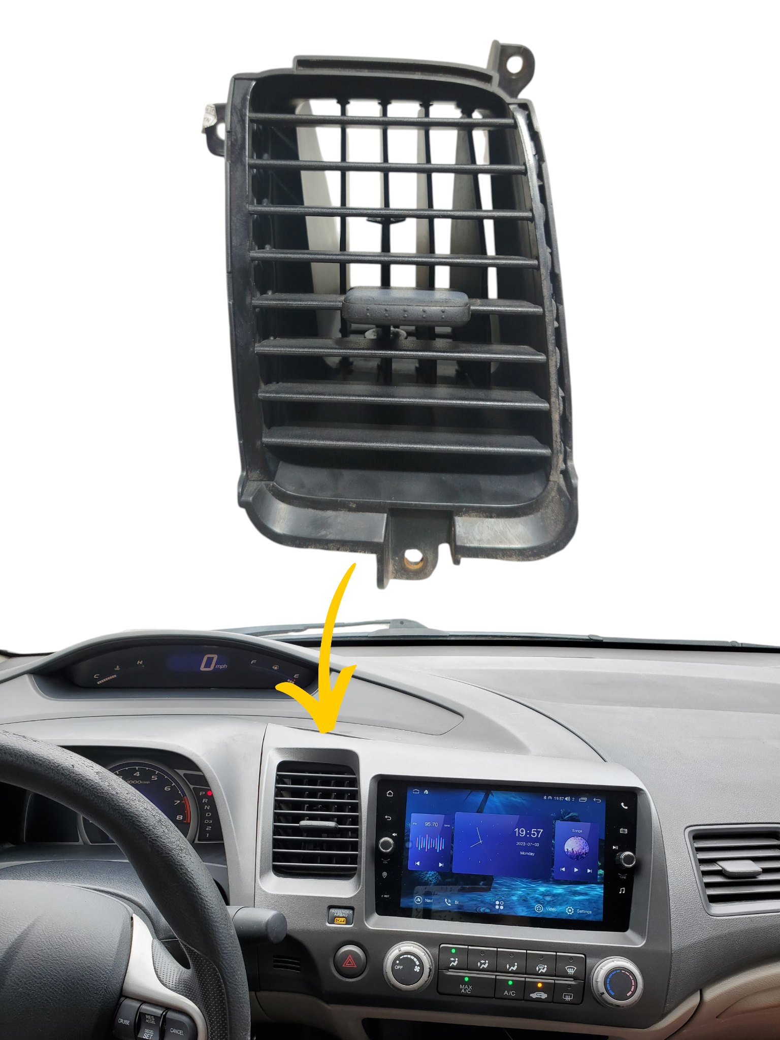 Difusor Ar Cond Painel Central Rádio Honda Civic 2010 Orig