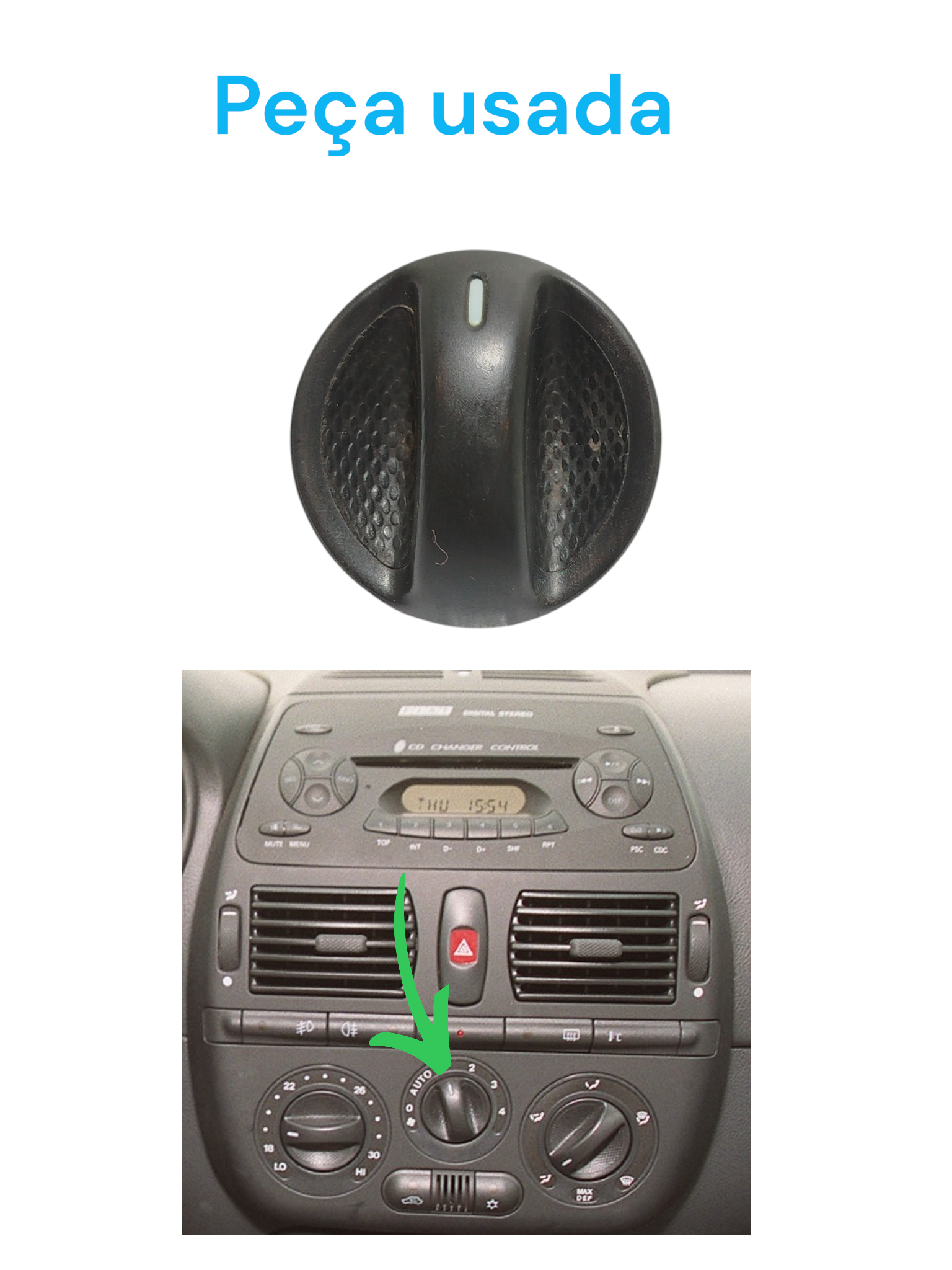 Botão Comando Ventilação Central Fiat Marea 2000