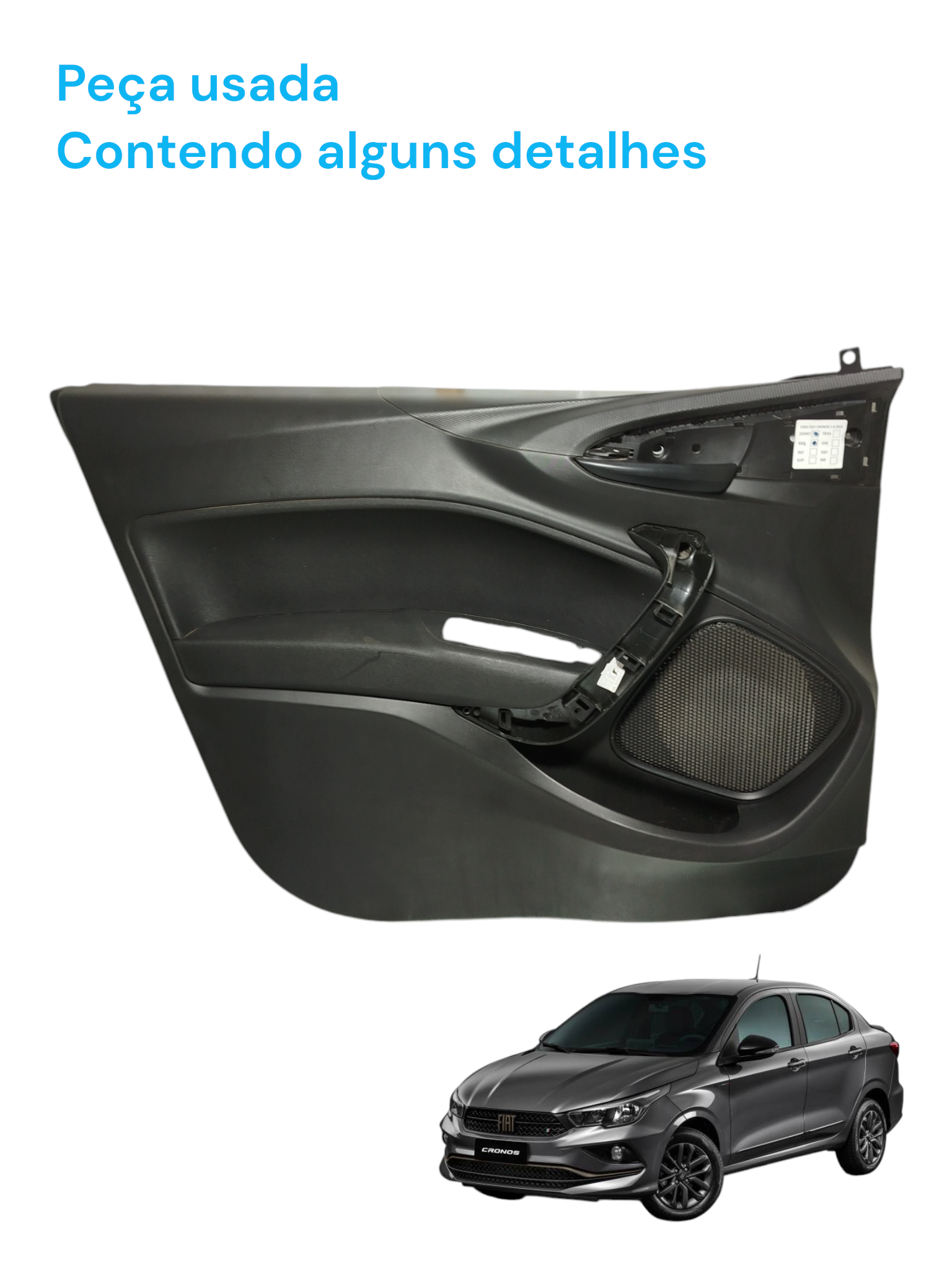 Forro Porta Dianteira Esquerda Fiat Cronos 2022 100237869 Preto