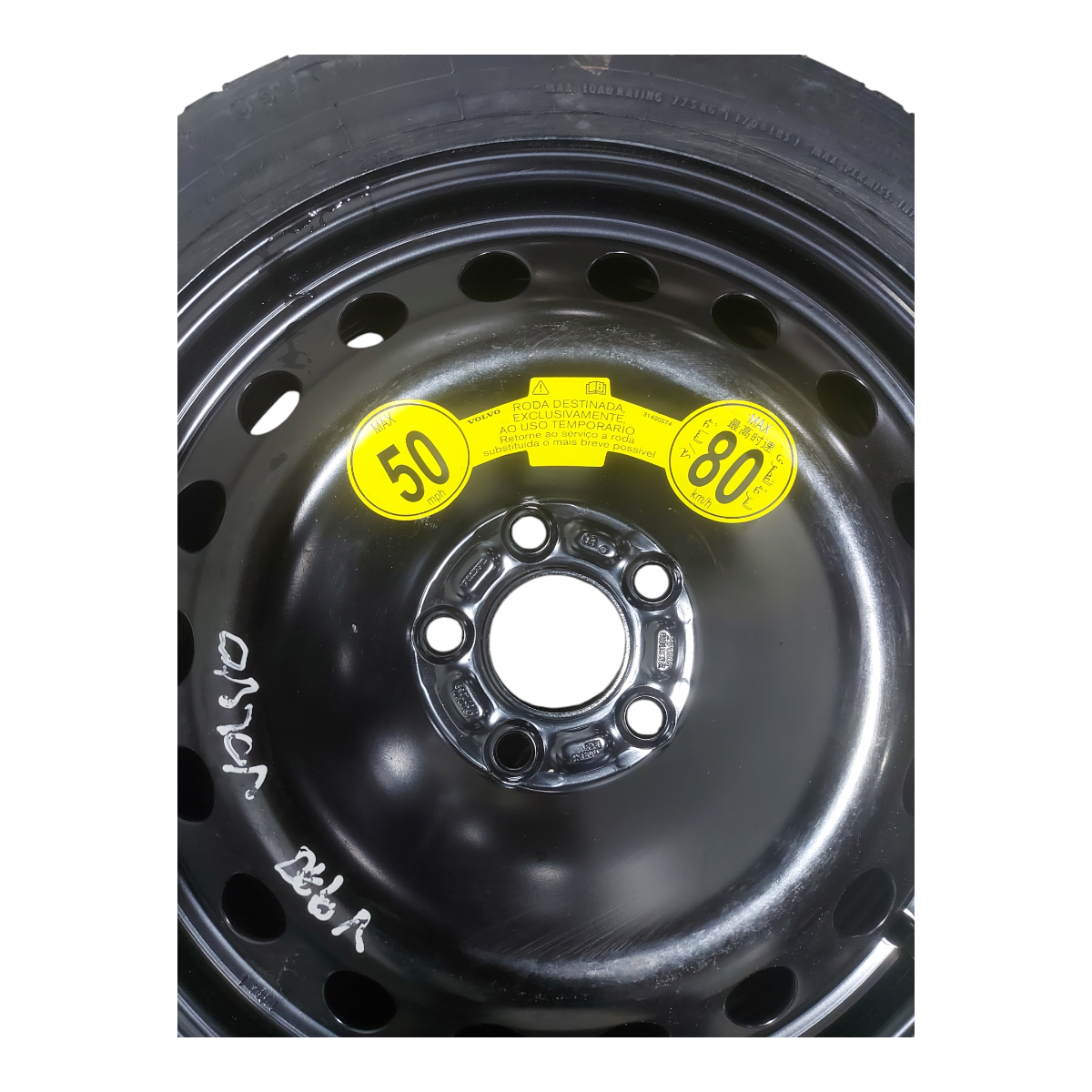 Roda Ferro Estepe Fino Aro 17 Volvo Xc60 T5 2013/2017 C/Pneu