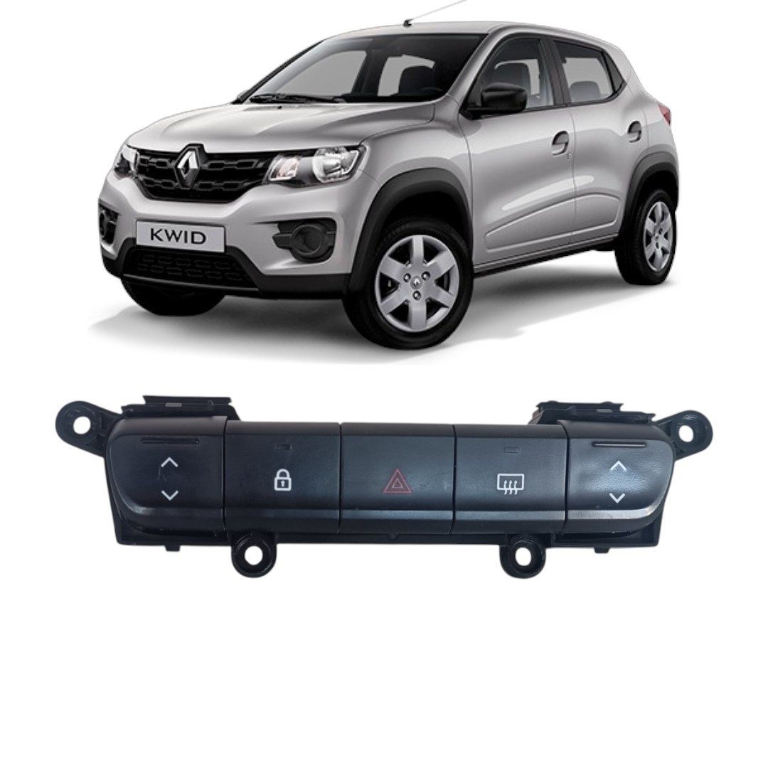 Botão Pisca Alerta Trava Destrava Renault Kwid 2017 2022 Preto