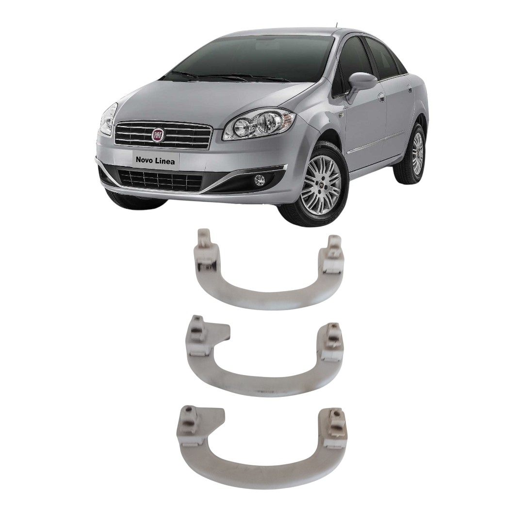 Kit 3 Alça Teto Pqp Fiat Linea 2008 2016