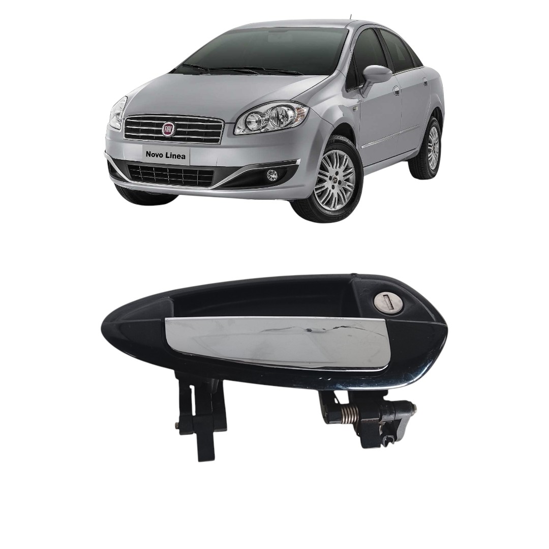 Maçaneta Externa Dianteiro Direito Fiat Linea 2008 2010 Cromado Dianteira