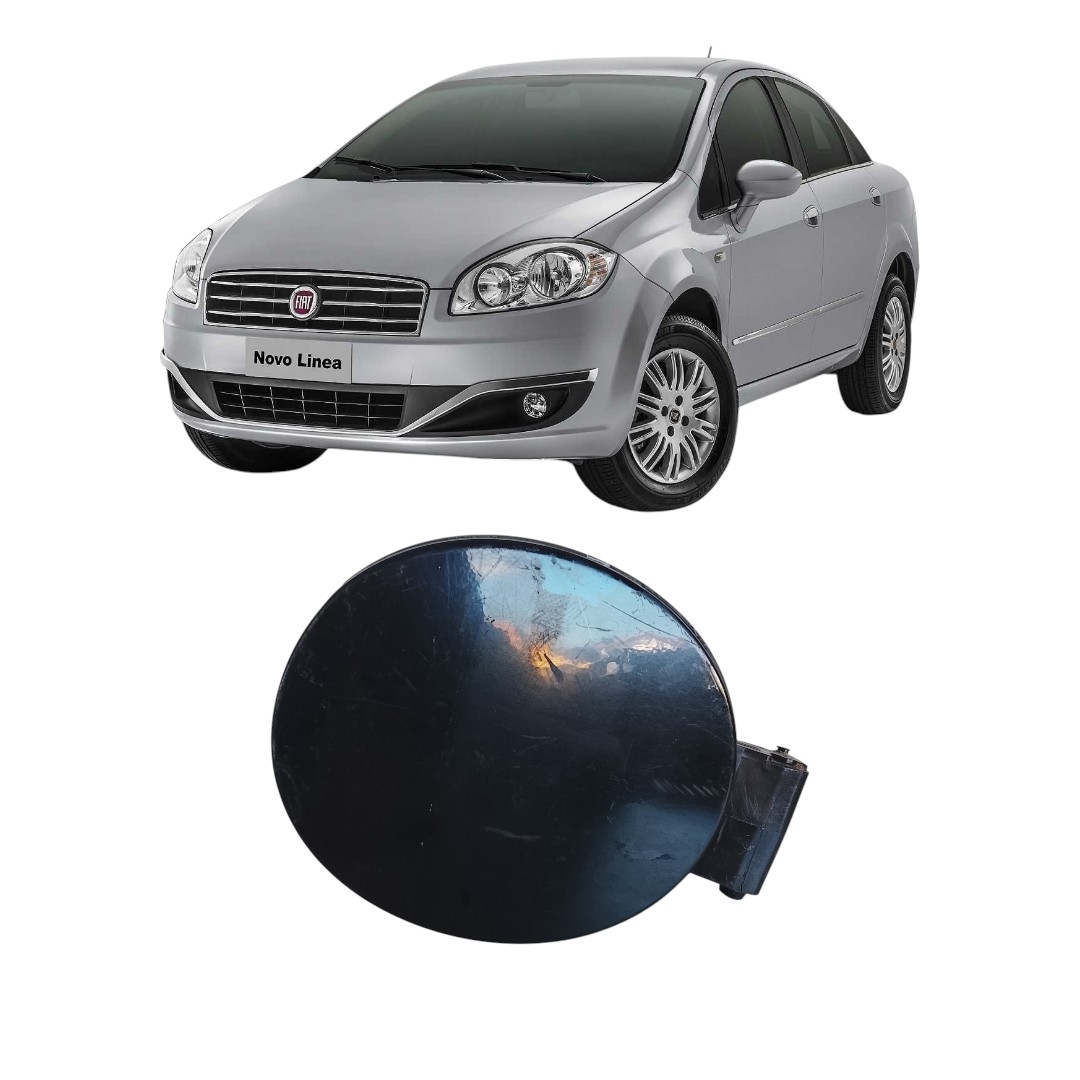 Tampa Portinhola Tanque Combustível Fiat Linea 2009 2016 Preto