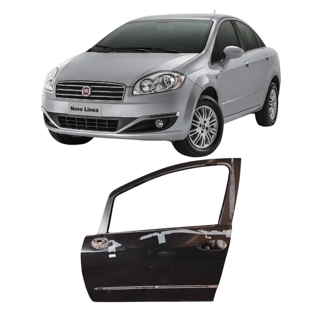 Porta Dianteira Esquerda Fiat Linea 2009 2012 Dianteira Esquerdo Preto