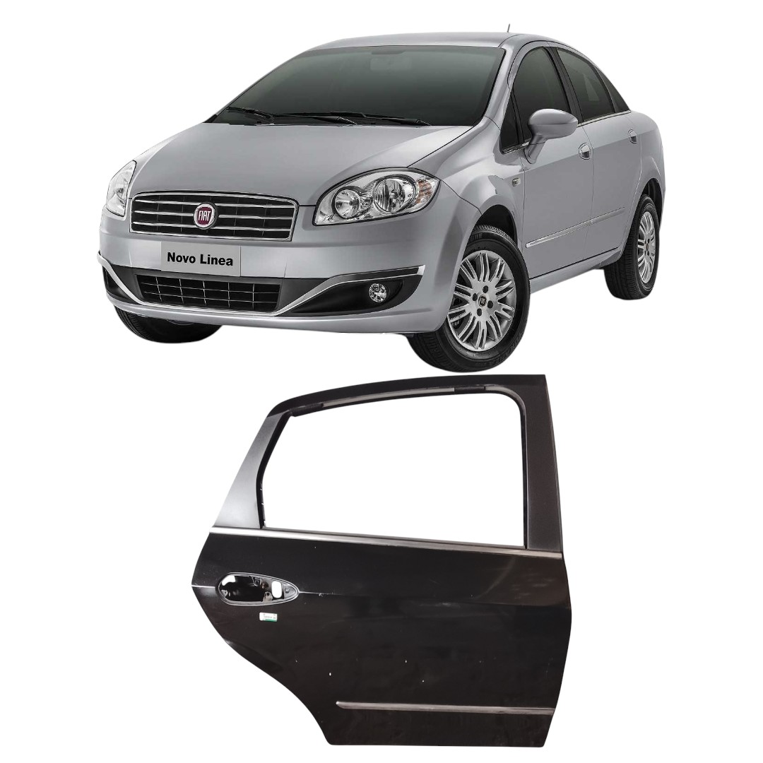 Porta Traseira Direita Fiat Linea 2009 2013 Traseira Direita Preto