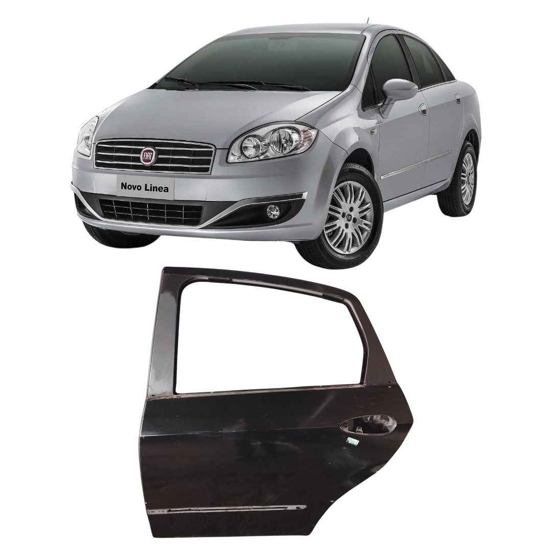 Porta Fiat Linea 2009 2013 Traseira Esquerda Traseira Esquerdo Preto