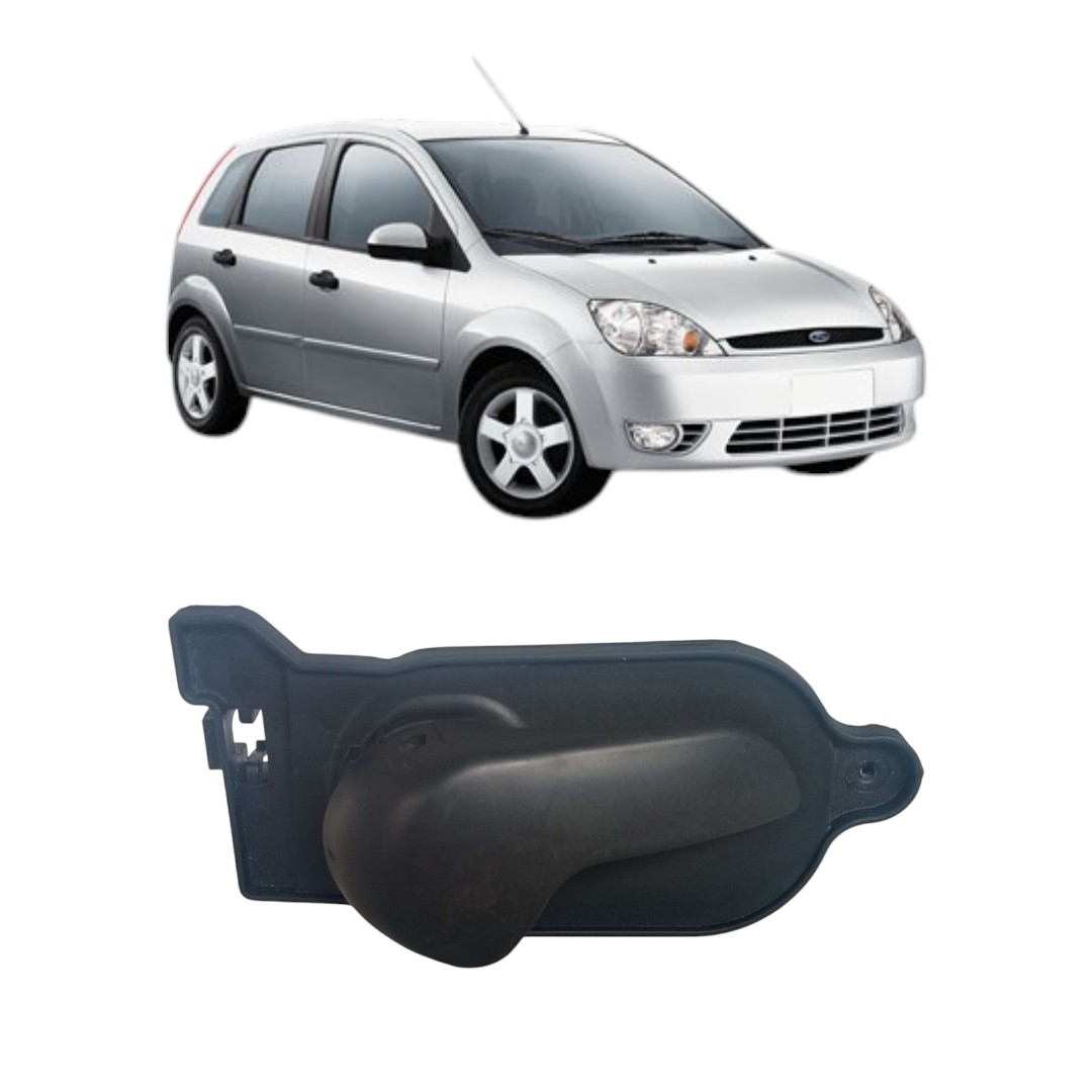 Maçaneta Interna Direita Ford Fiesta 2006 2009 Preto Dianteira