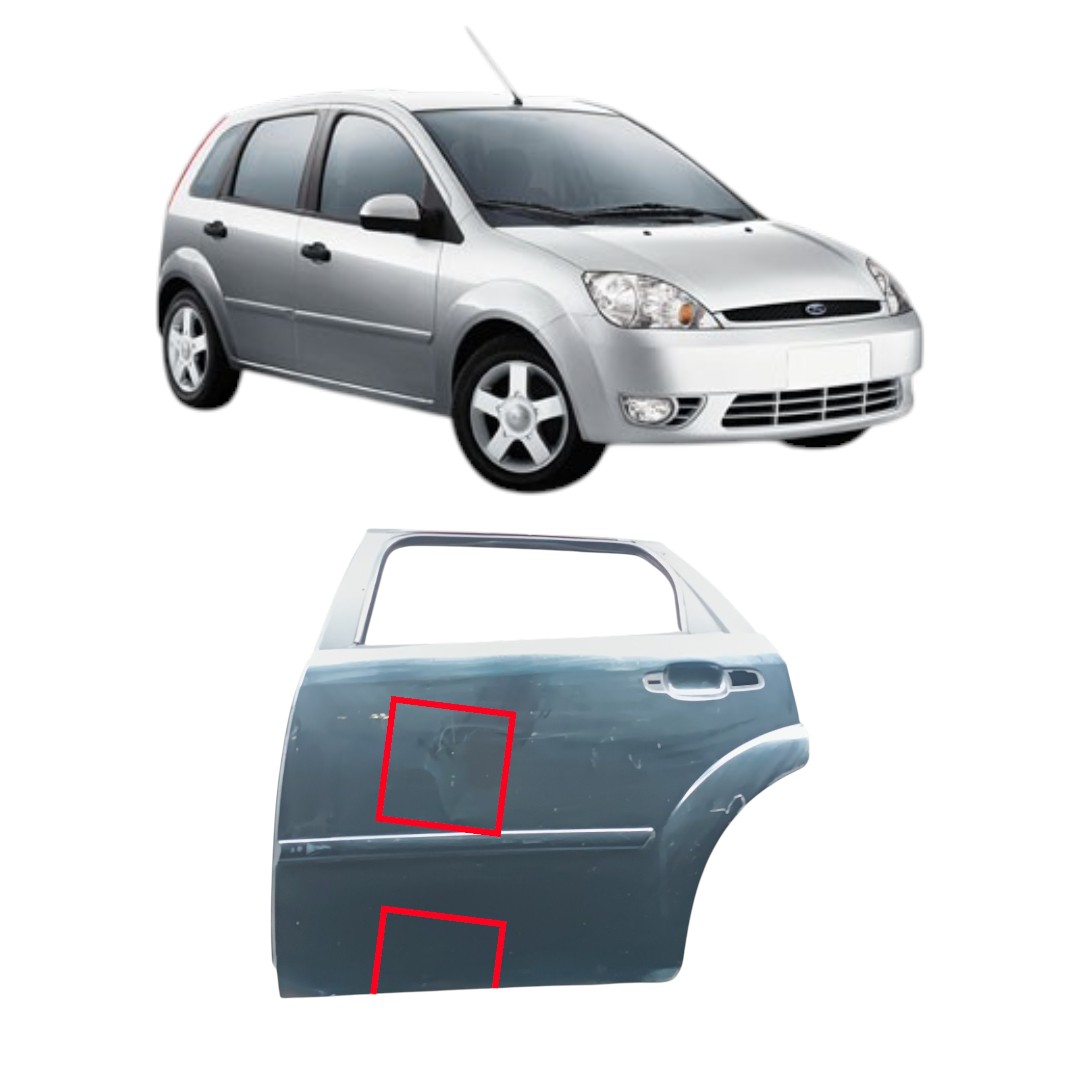 Porta Traseira Esquerda Ford Fiesta 2005 2009 Dianteira Esquerdo