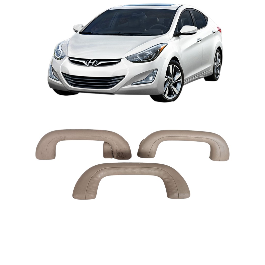 Kit 3 Alça Puxador Teto Pqp Hyundai Elantra 2012 2014 Cinza