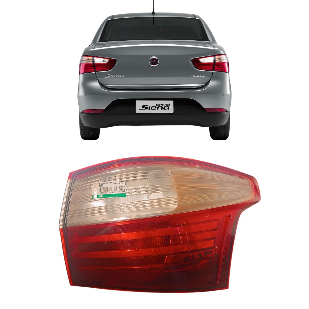 Lanterna Farol Traseiro Direito Fiat Grand Siena 2012 2016 Direito/passageiro Vermelha