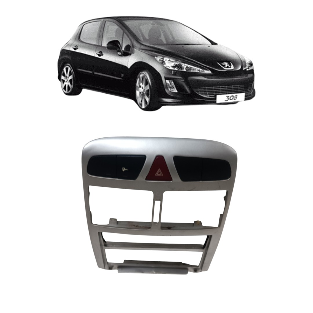 Moldura Painel Central Pisca Alerta Peugeot 307 2006 2012