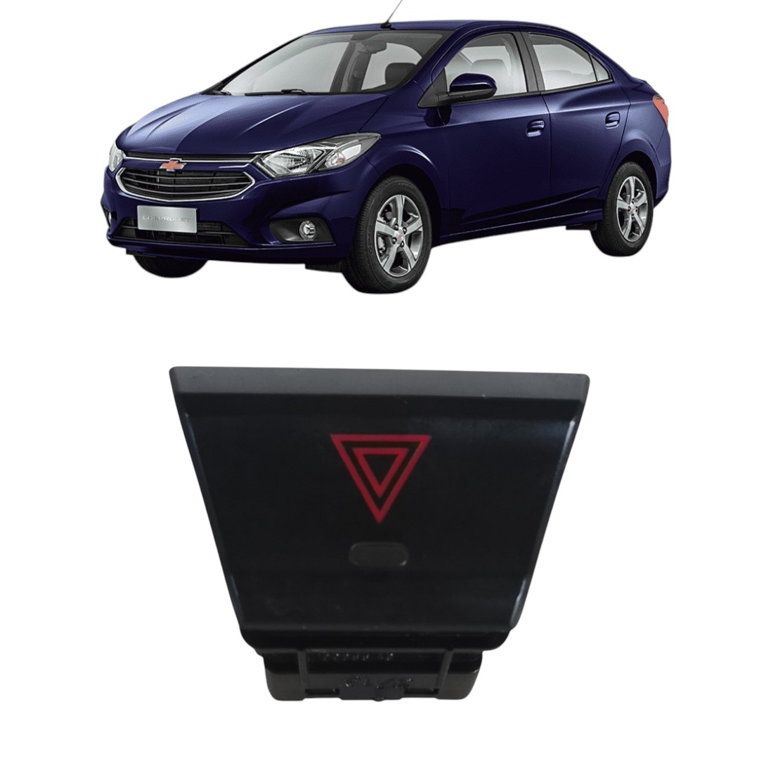 Botão Pisca Alerta Chevrolet Prisma 2013 2019 Preto