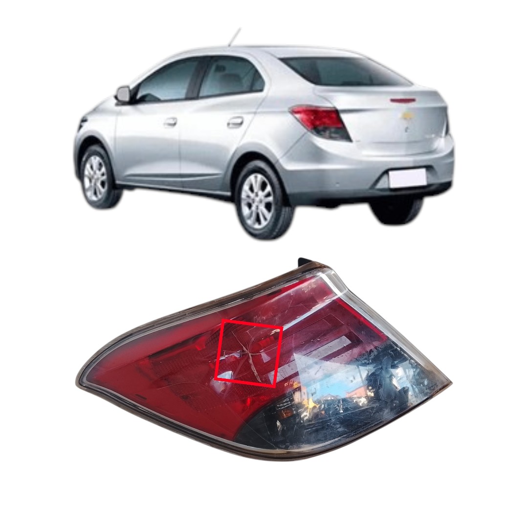 Lanterna Traseira Esquerda C/detalhe Chevrolet Prisma 13/17 Esquerdo/motorista Vermelho